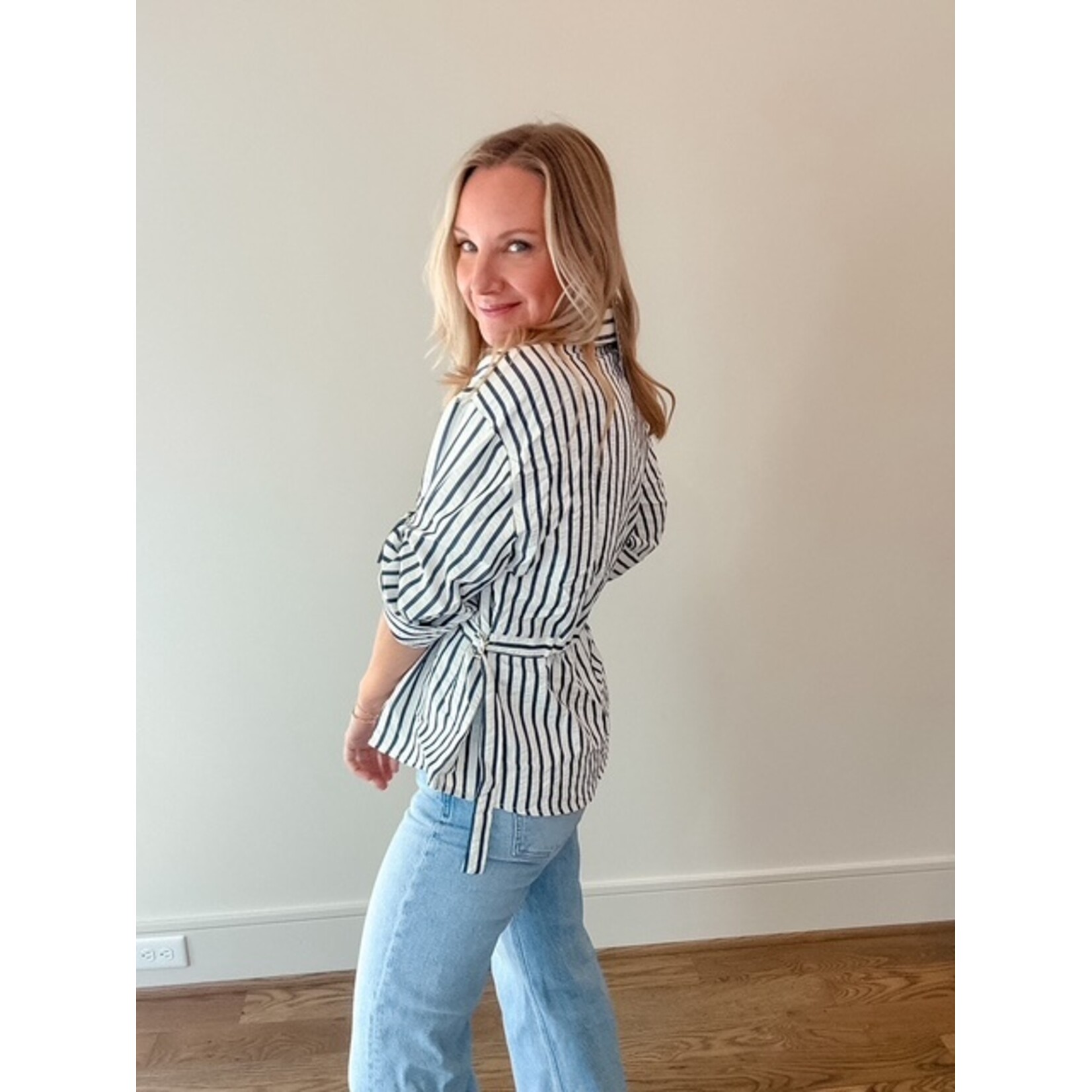 Isabella Cinch Stripe Top