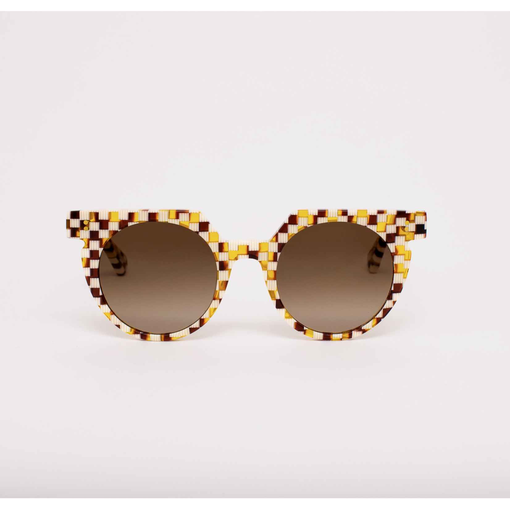 Sardine Aster Toasted Moxie Checkered Sunglasses