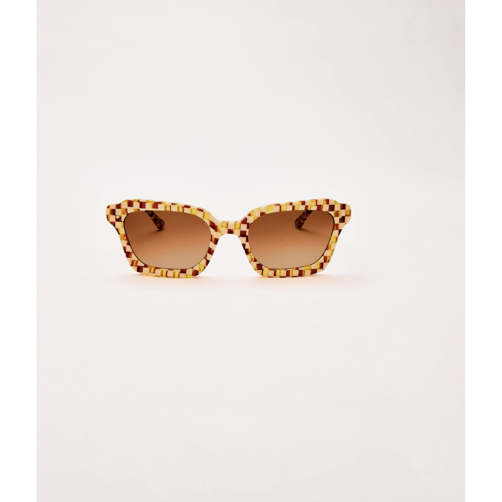 Sardine Demi Toasted Moxie Checkered Sunglasses