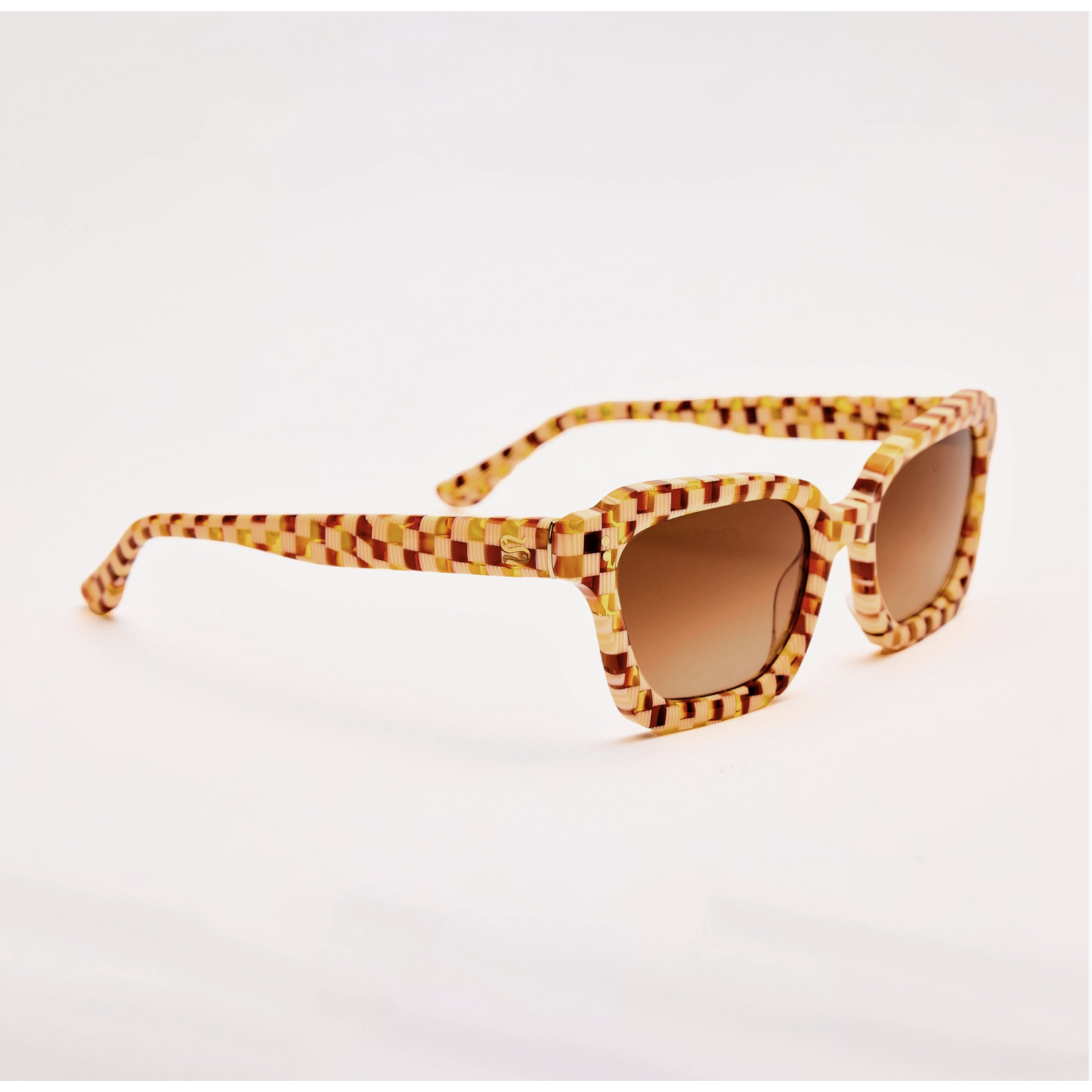 Sardine Demi Toasted Moxie Checkered Sunglasses
