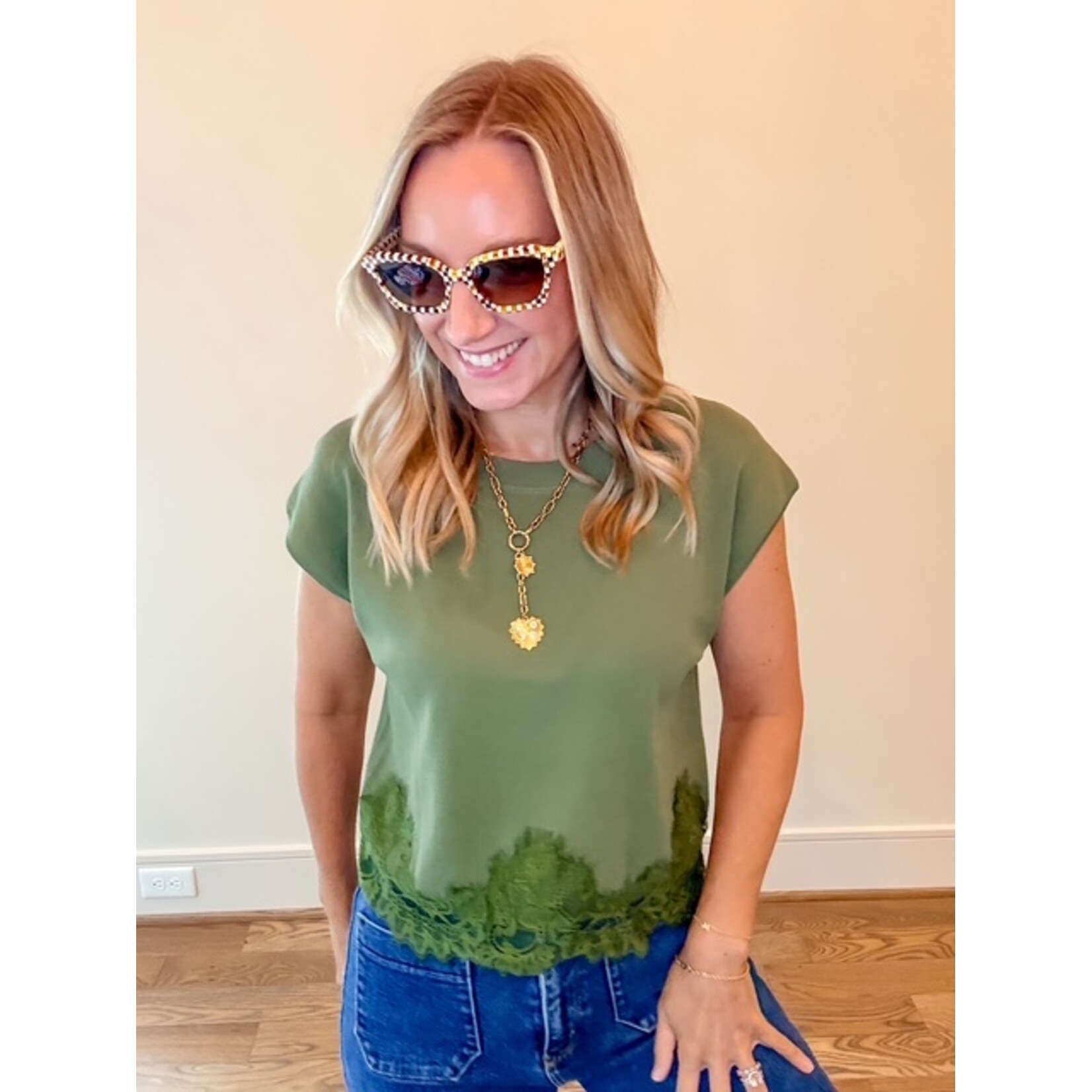 Sardine Demi Toasted Moxie Checkered Sunglasses