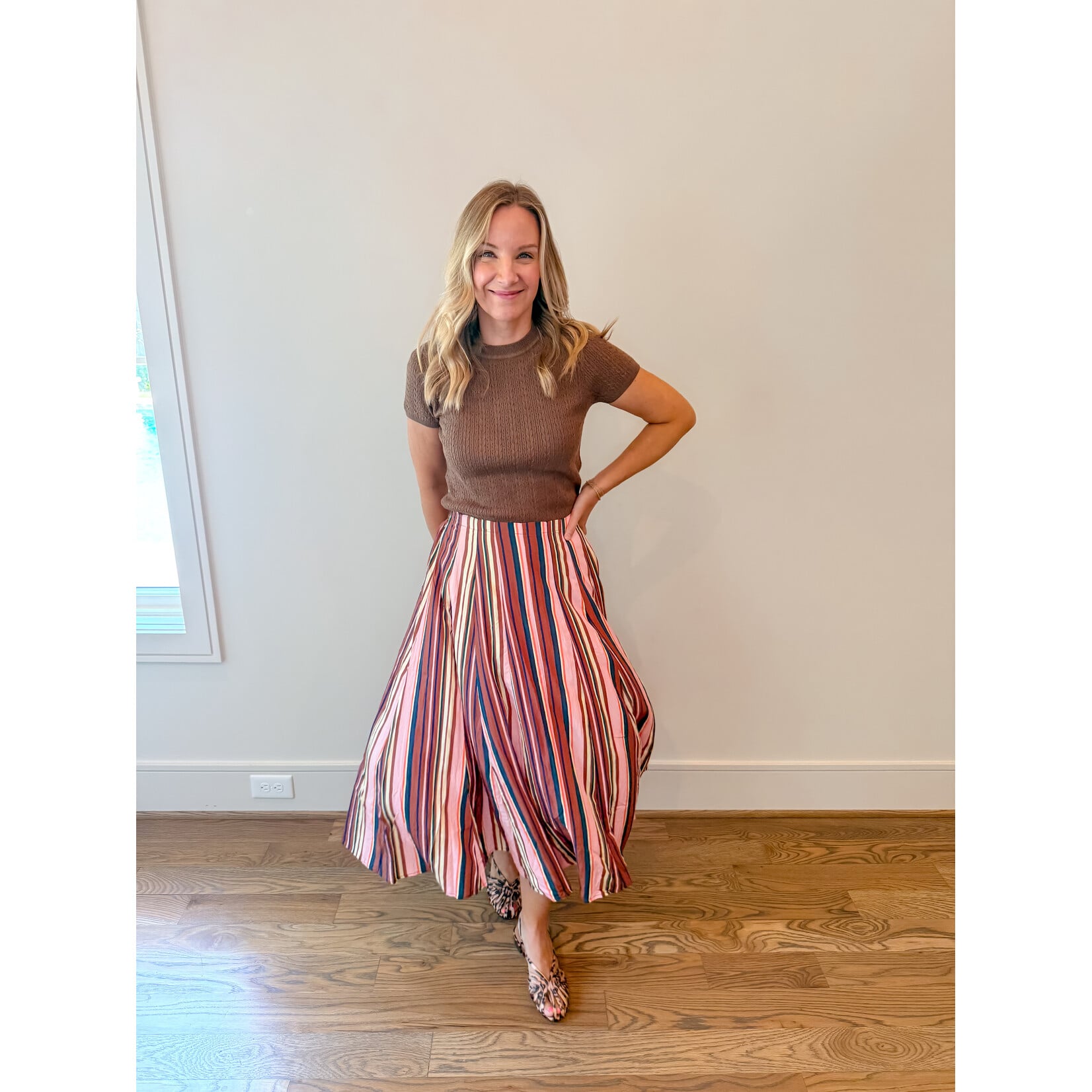 Rose Fall Stripe Skirt