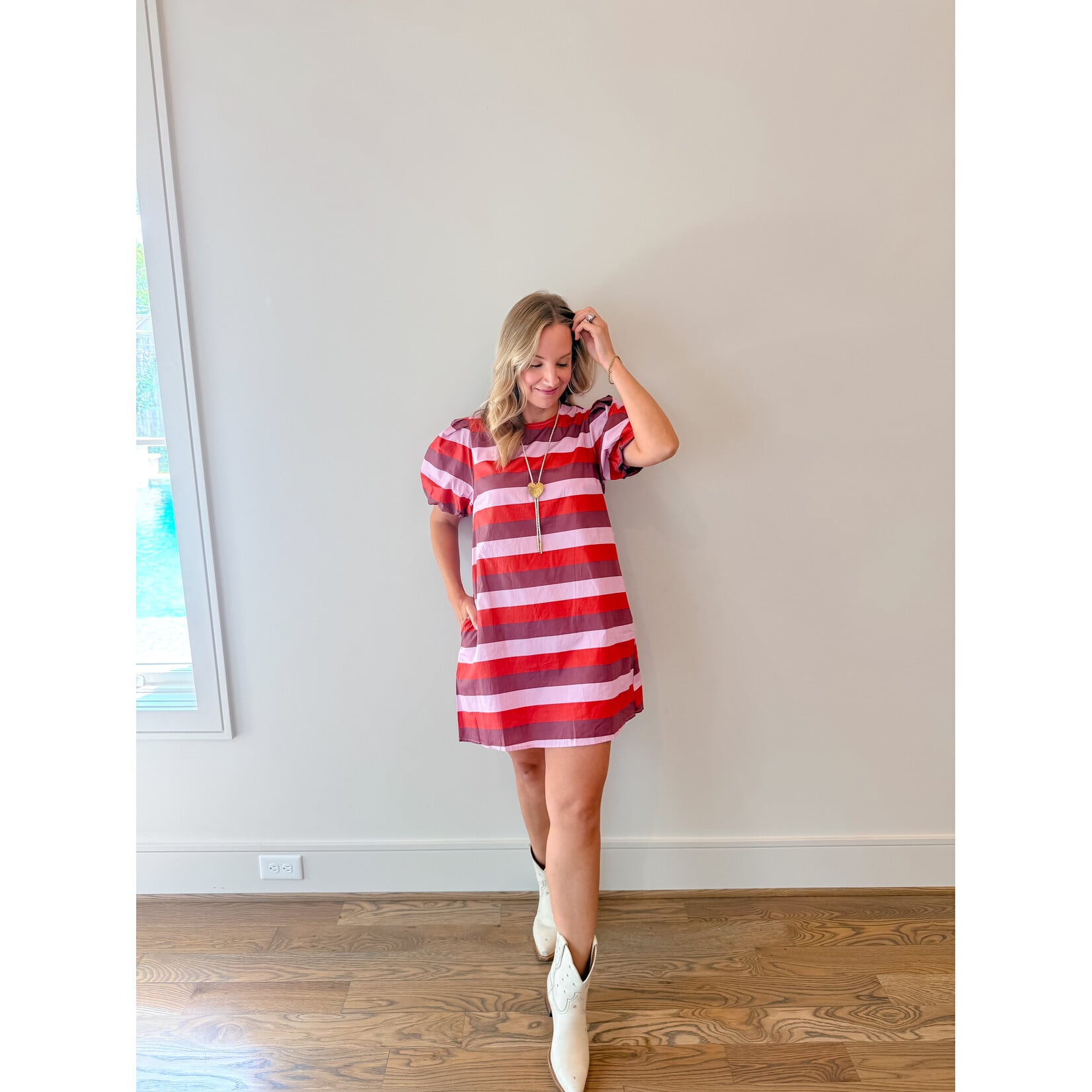 Amber Berry Stripe Dress