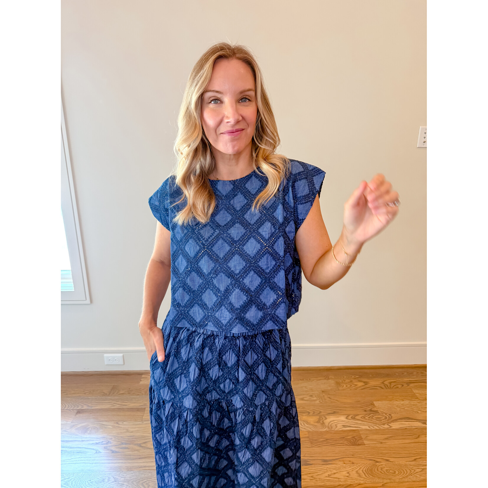 Denim Eyelet Greta Top