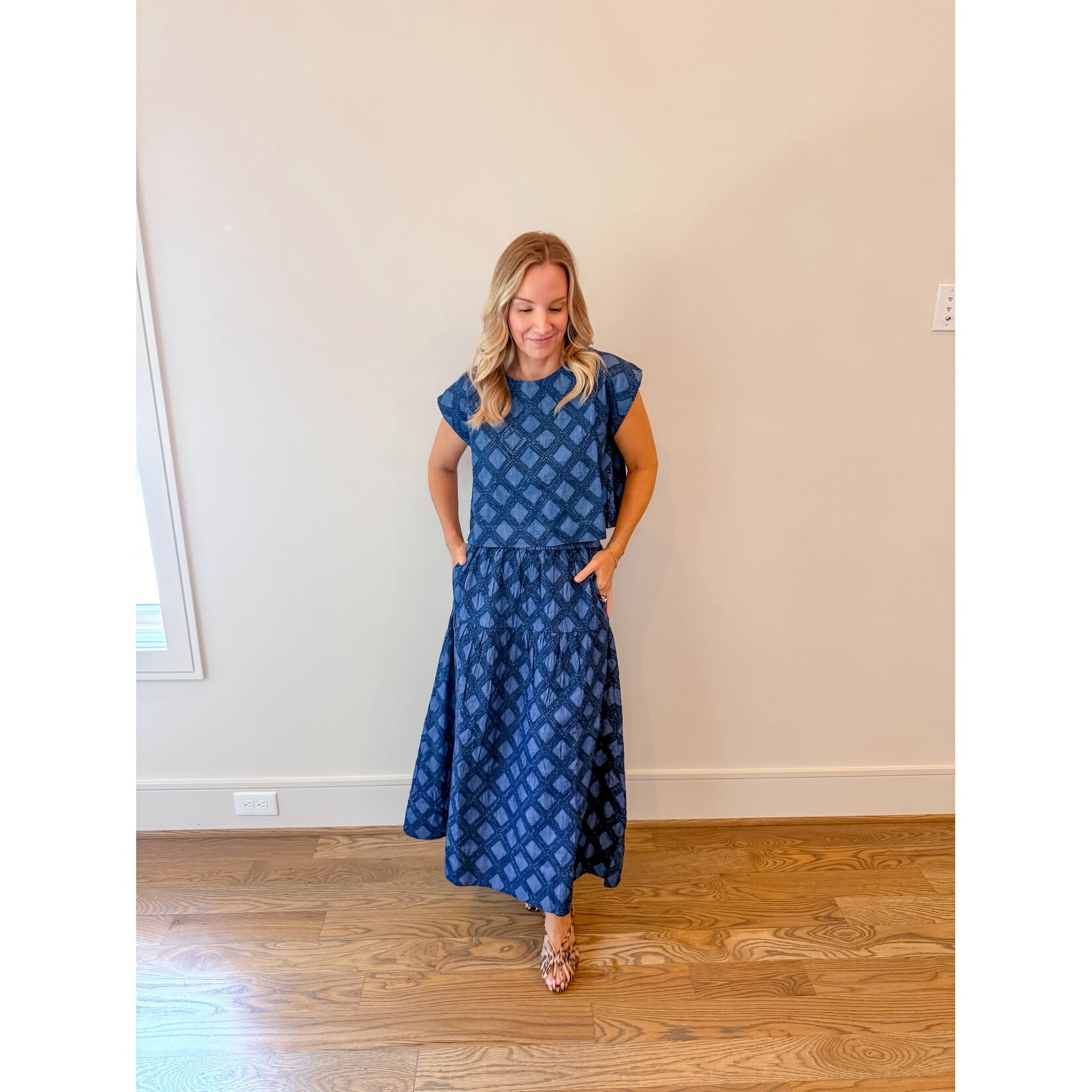 Denim Eyelet Colette Skirt