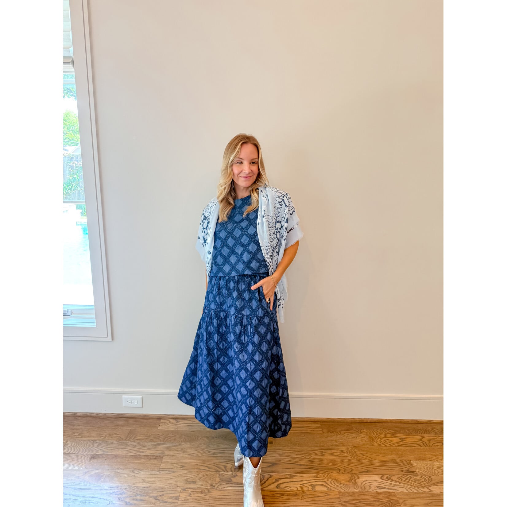 Denim Eyelet Colette Skirt