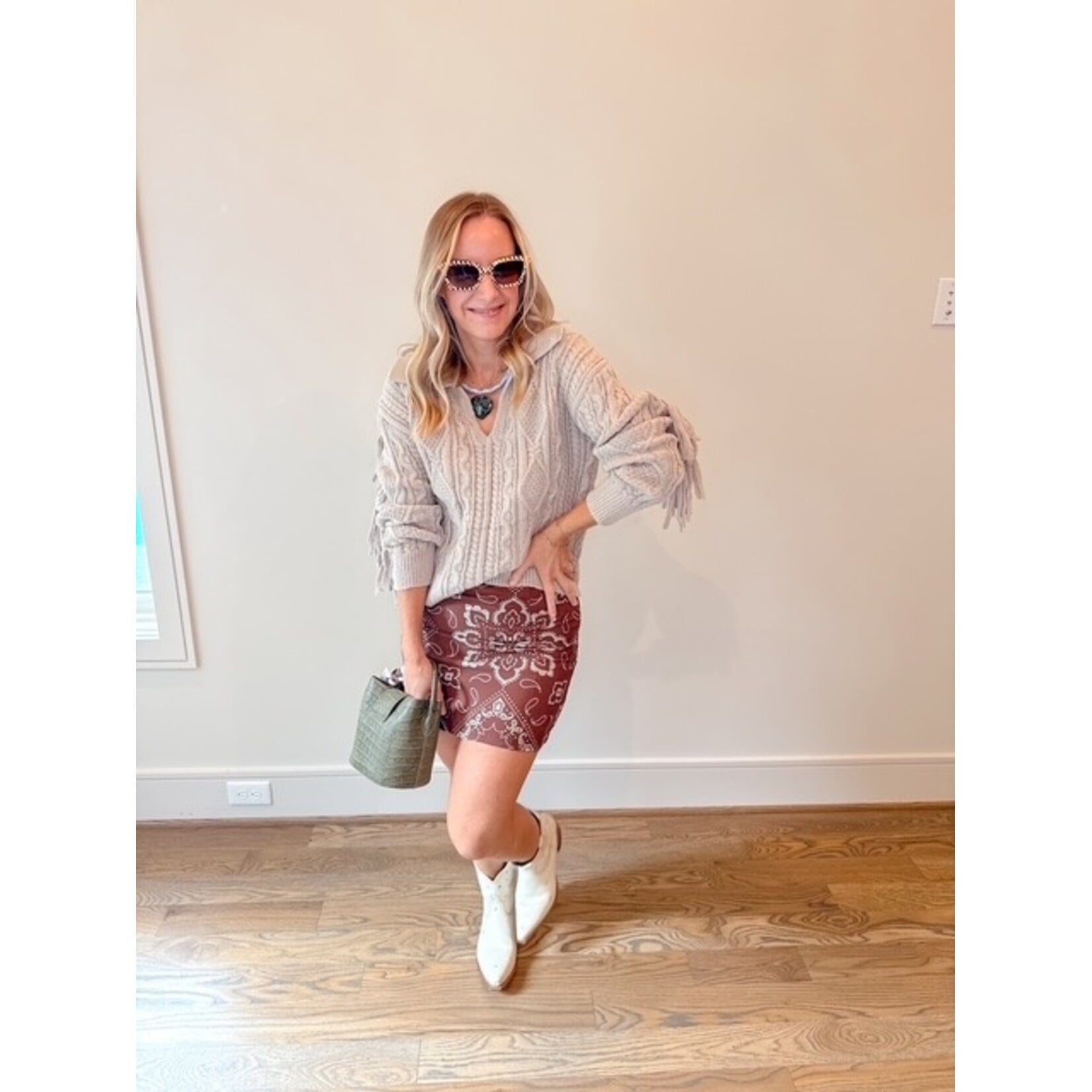 Fringe Cable Sweater