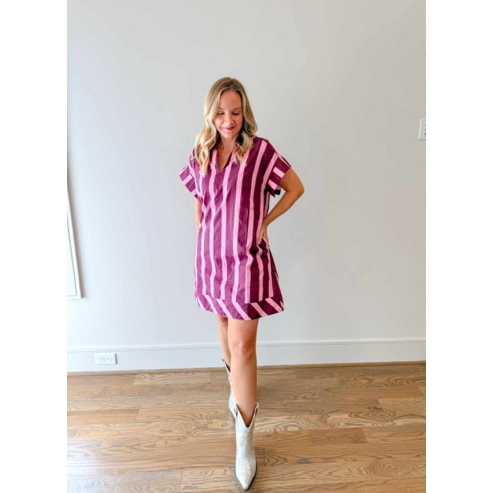 Ellis Plum Stripe Dress