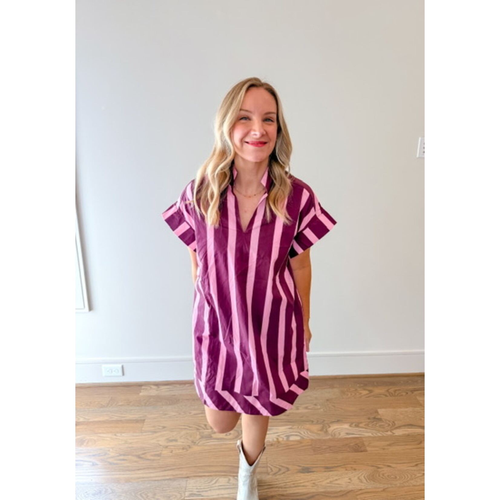 Ellis Plum Stripe Dress