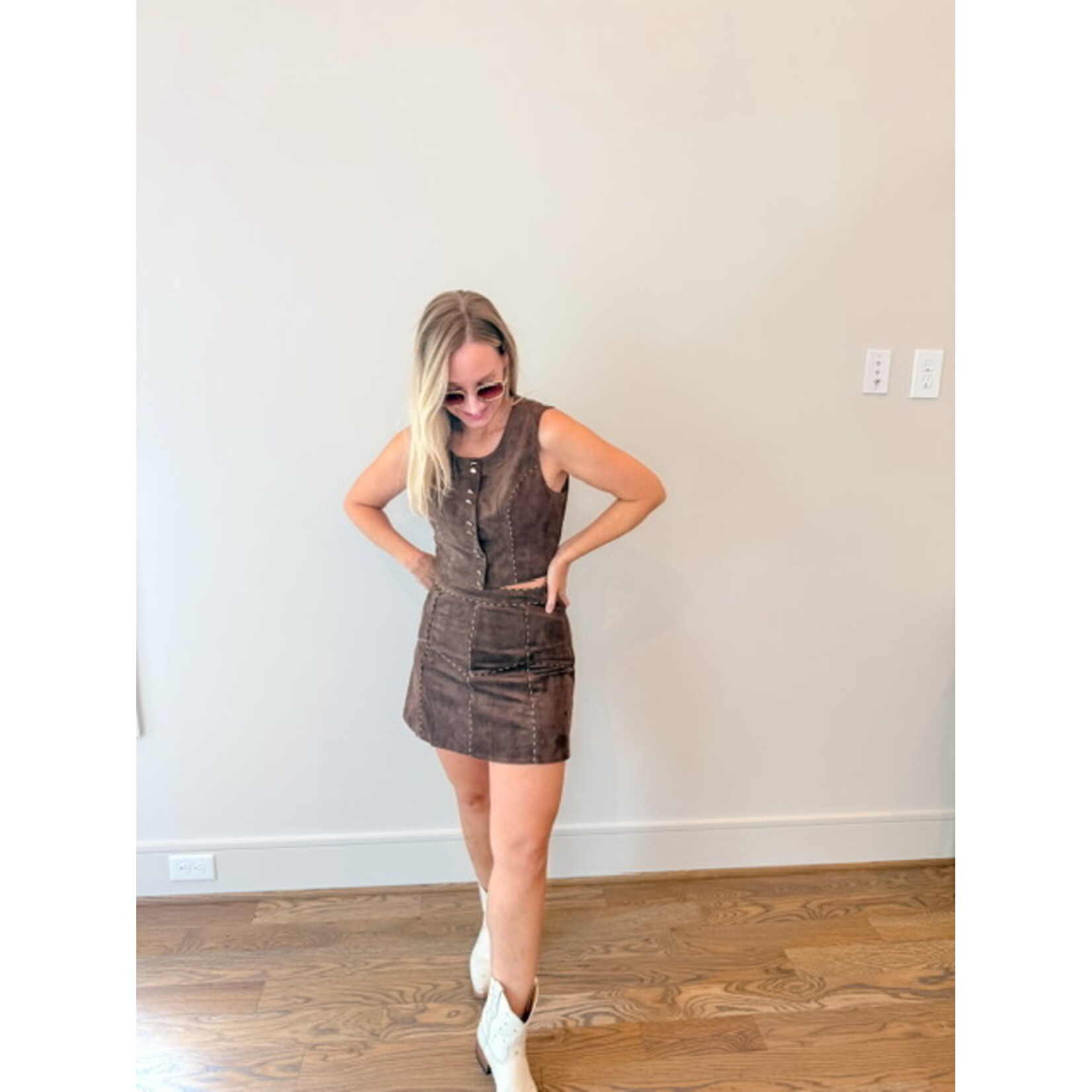 Alia Suede Mini Skirt