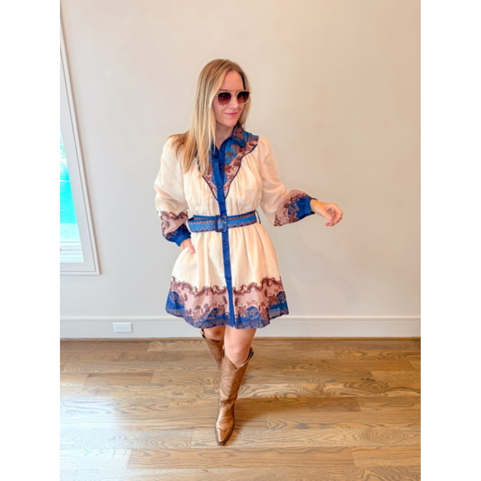 Rowen Border Print Dress