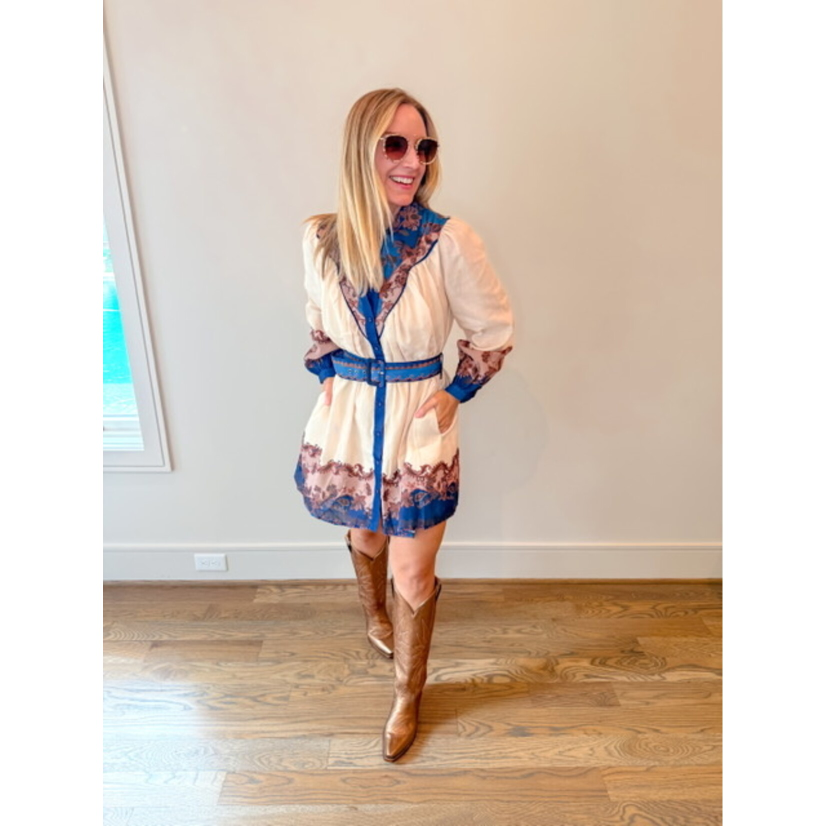 Rowen Border Print Dress
