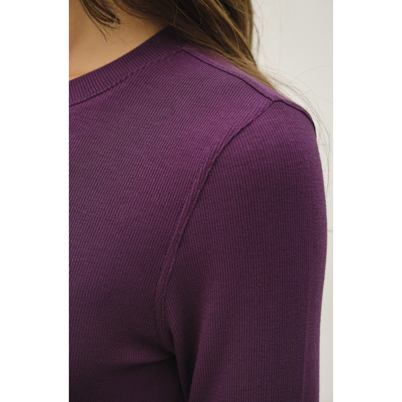 Basic B Long Sleeve Ribbed Crewneck