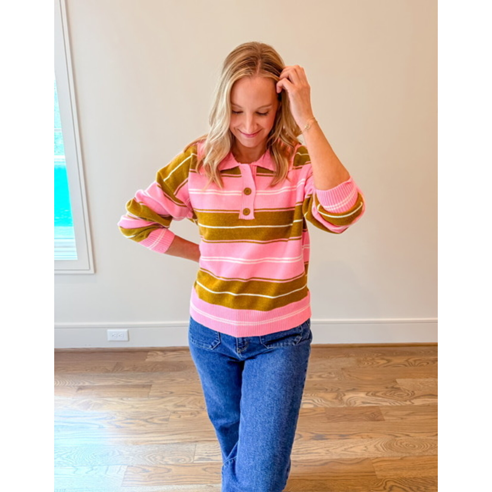 Ada Stripe Knit Polo