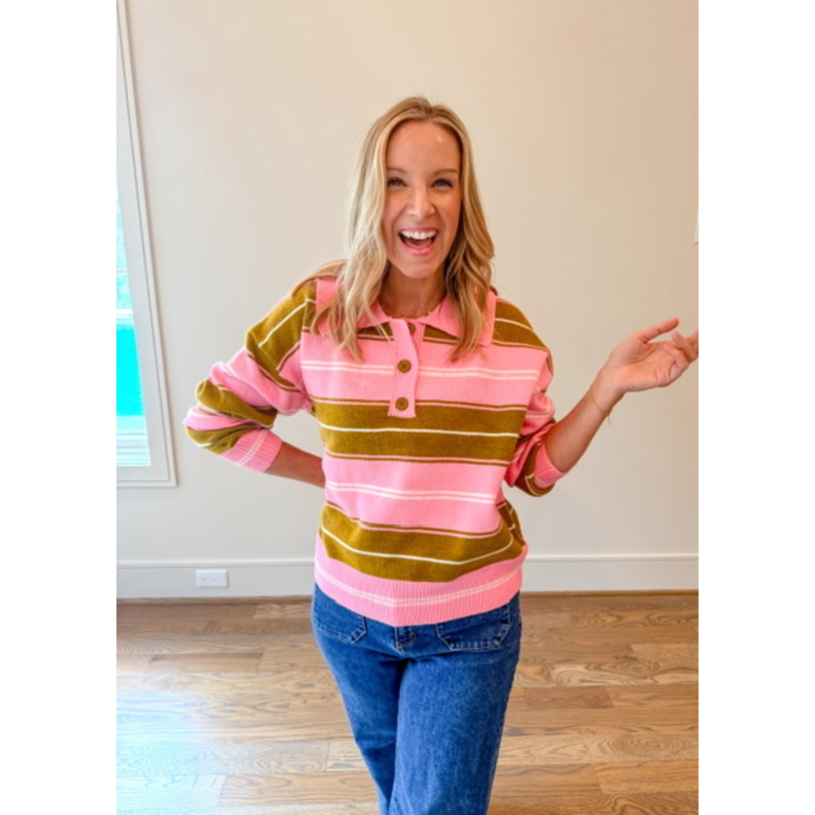 Ada Stripe Knit Polo