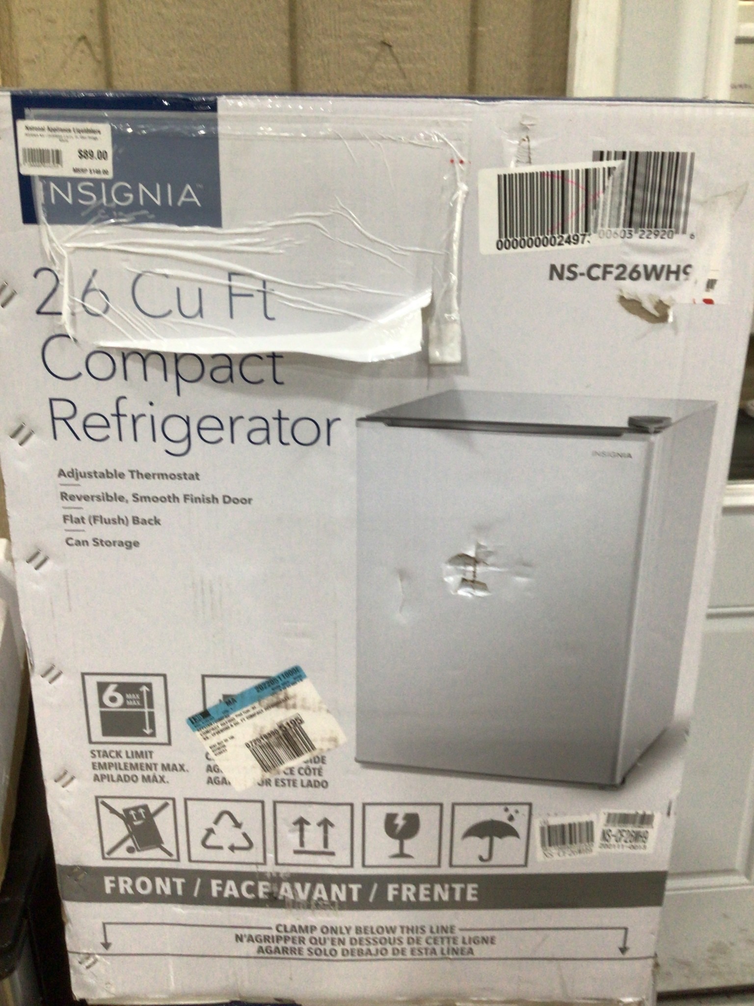 Insignia INSIGNIA NSCF26WH9 2.6 Cu. Ft. Mini Fridge White National