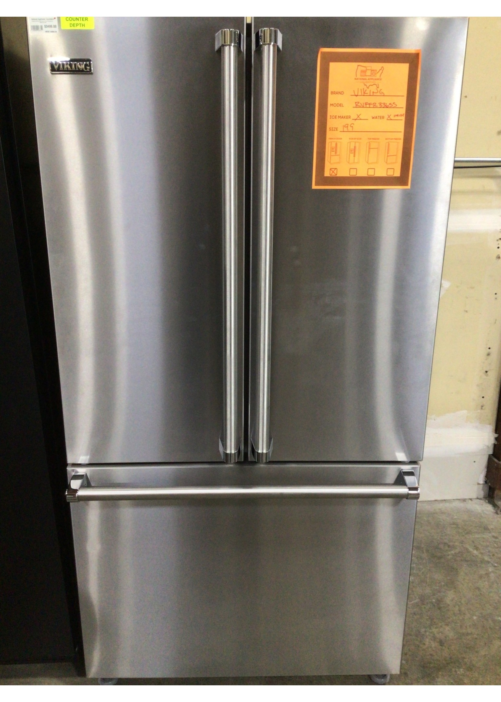 VIKING VIKING RVFFR336SS French Door Refrigerator - Stainless steel