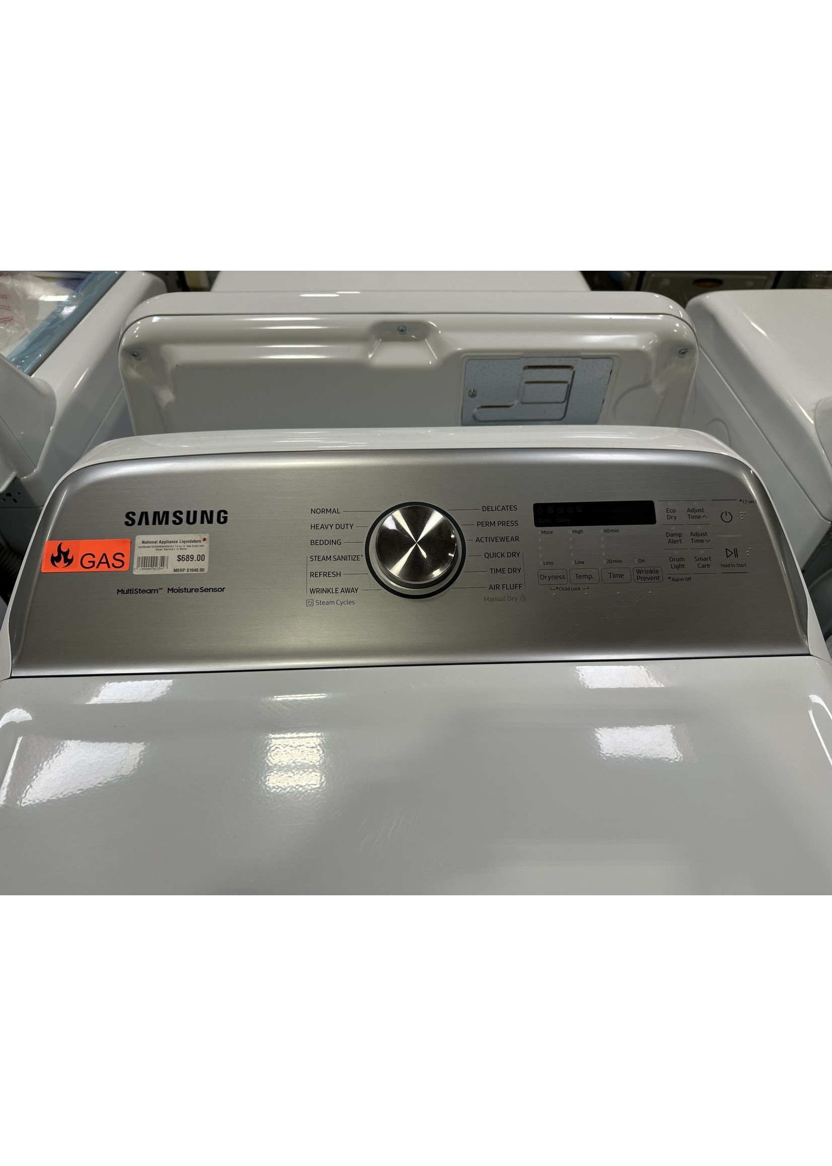 Samsung SAMSUNG DVG50R5400W/A3 7.4 cu. ft. Gas Dryer with Steam Sanitize+ in White