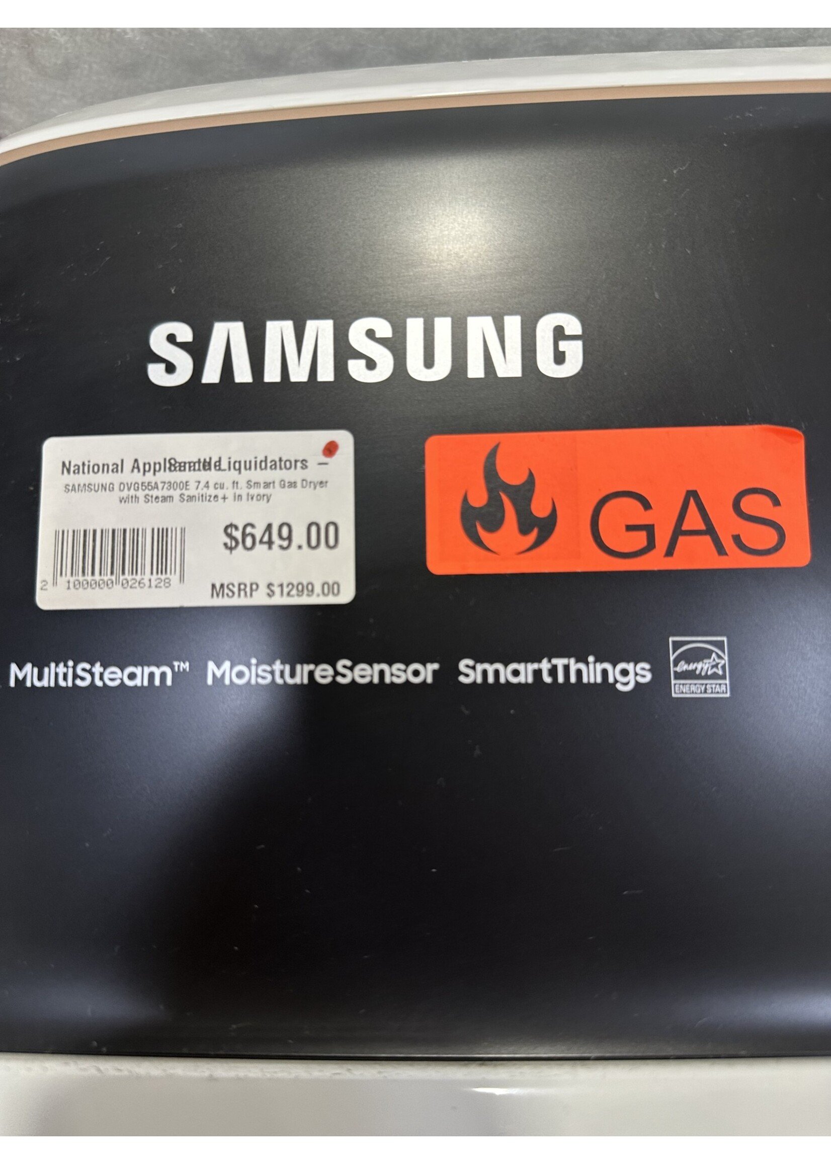 Samsung SAMSUNG DVG55A7300E 7.4 cu. ft. Smart Gas Dryer with Steam Sanitize+ in Ivory