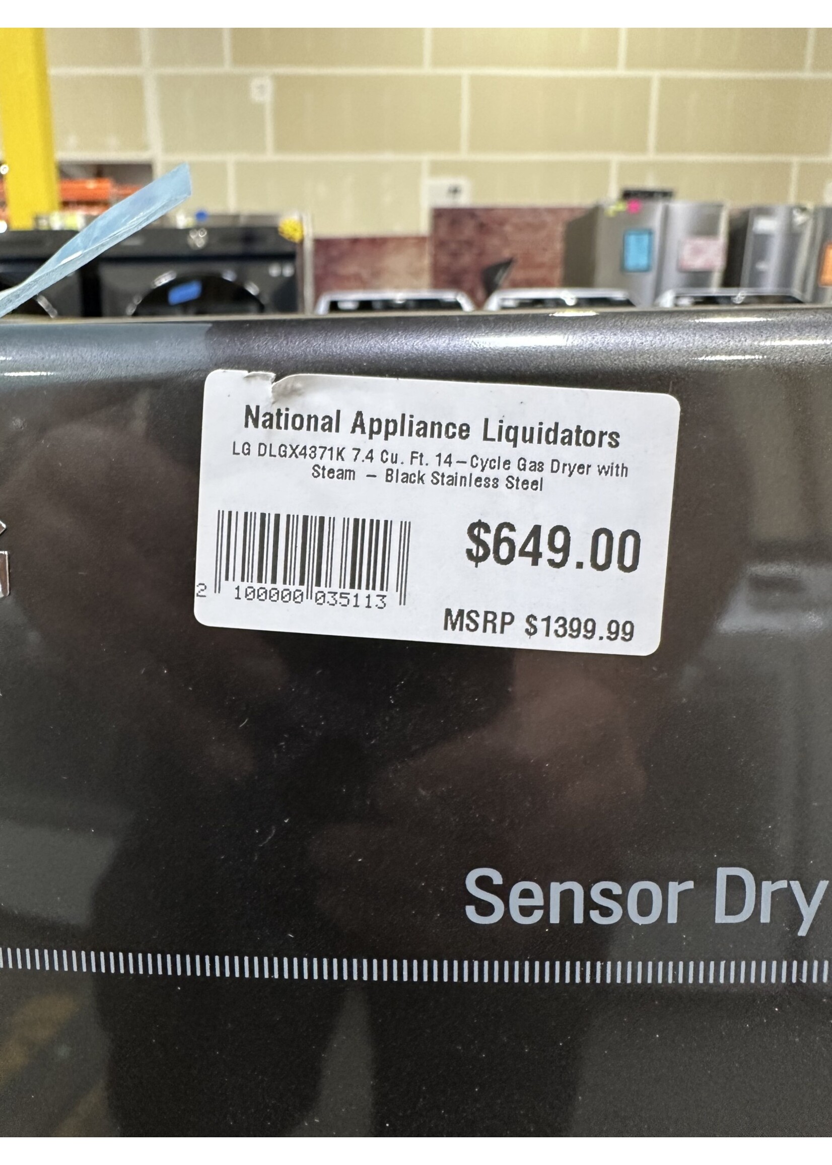 LG LG DLGX4371K 7.4 Cu. Ft. 14-Cycle Gas Dryer with Steam - Black Stainless Steel