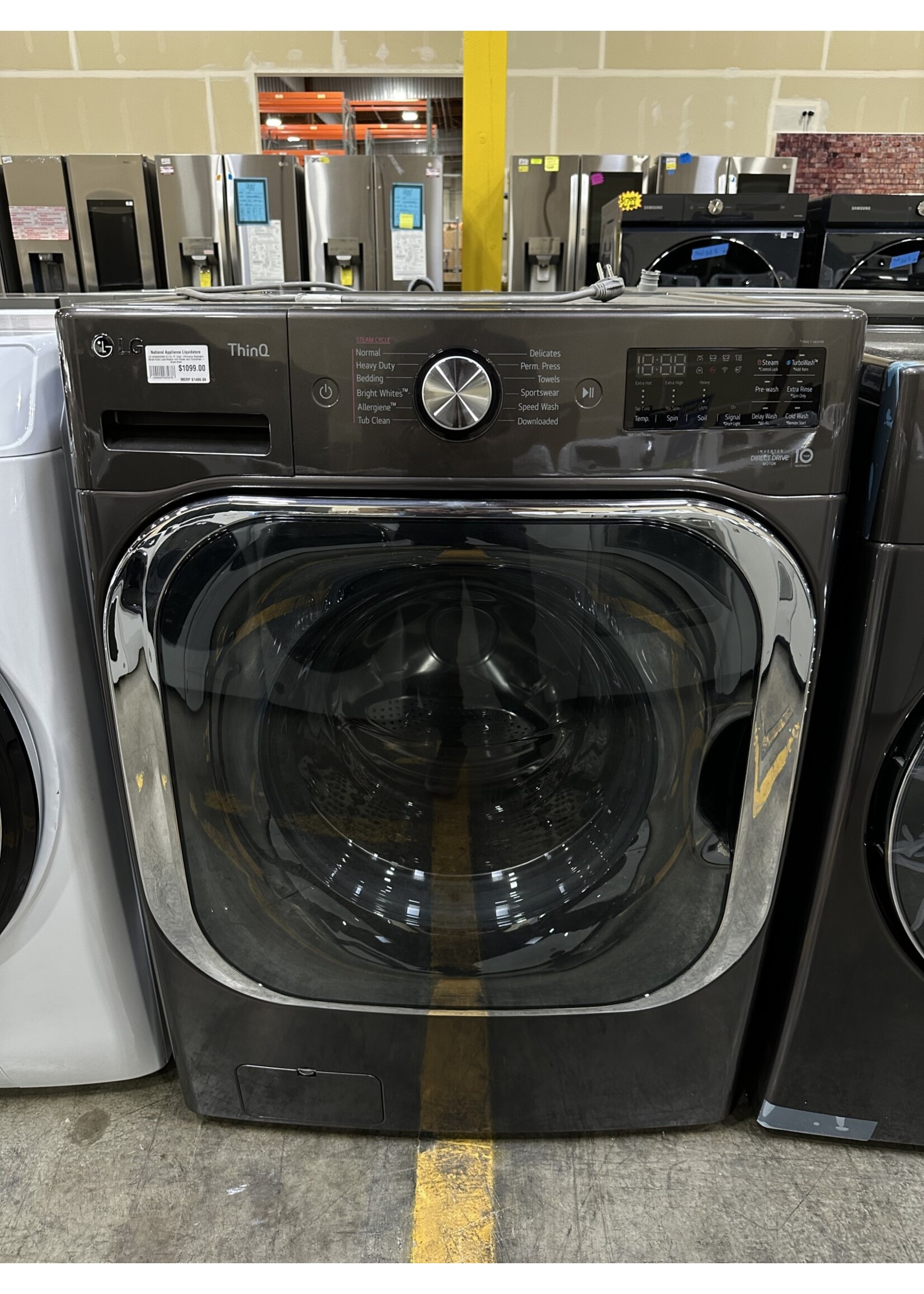 LG WM8900HBA 5.2 cu. ft. Mega Capacity Wi-Fi Enabled Front Load Washer with  TurboWash® & Built-In Intelligence - Black Steel