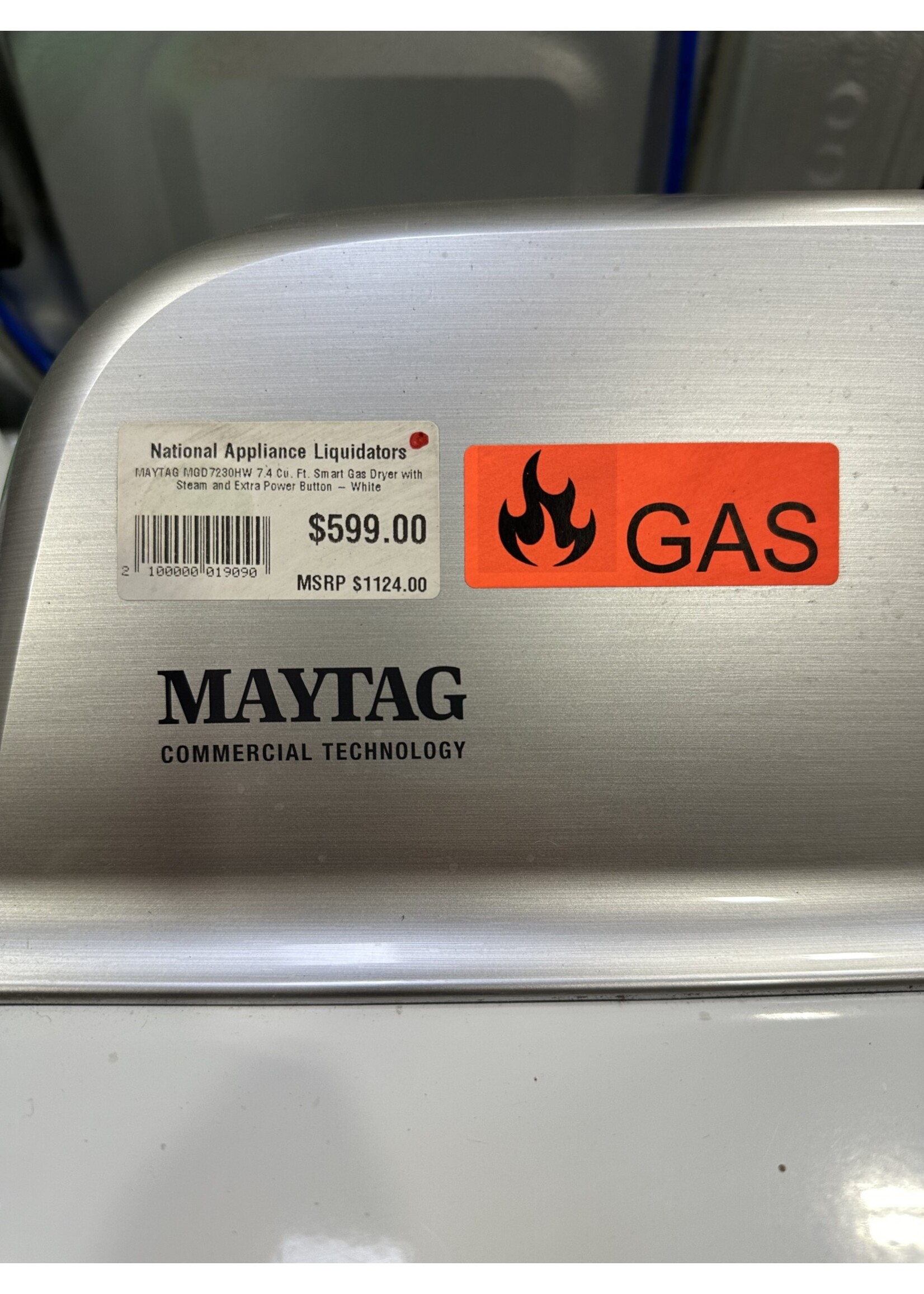 Maytag MAYTAG MGD7230HW 7.4 Cu. Ft. Smart Gas Dryer with Steam and Extra Power Button - White