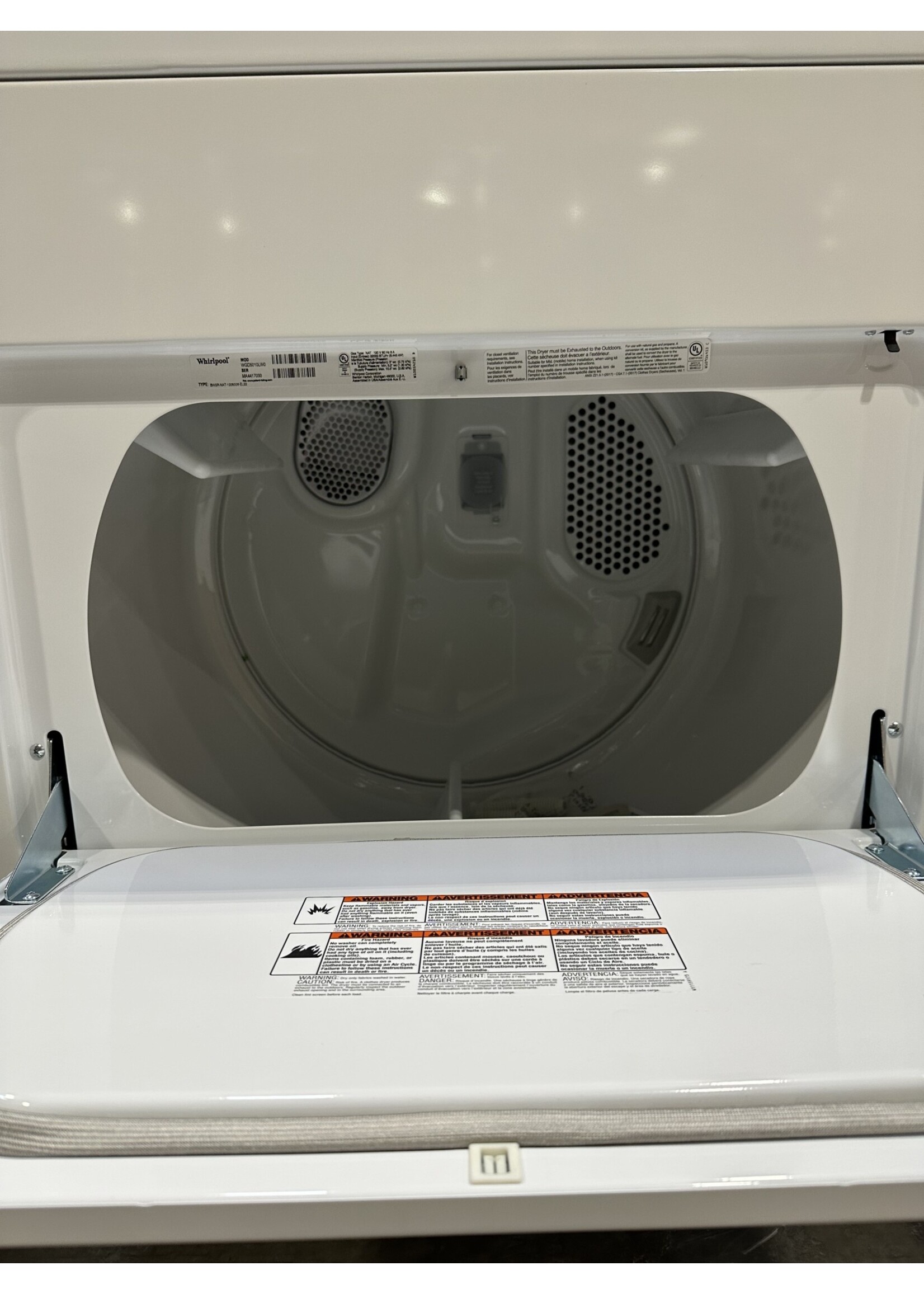 Whirlpool WHIRLPOOL WGD5010LW 7 cu. ft. White Top Load Gas Moisture Sensing Dryer - NIB