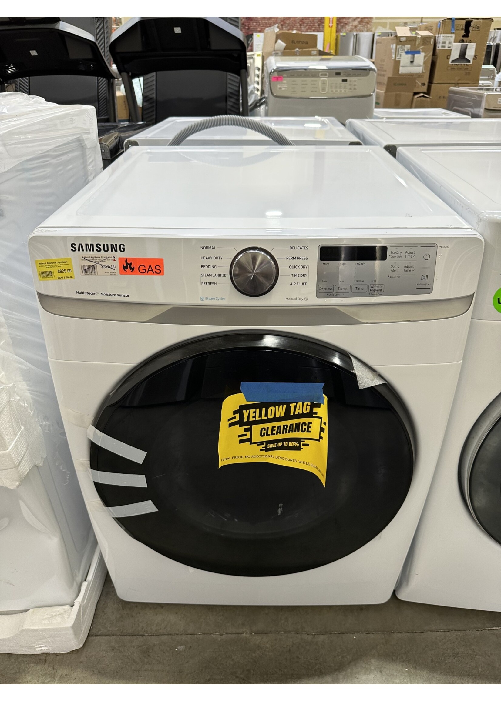 Samsung SAMSUNG DVG45R6100W 7.5 cu. ft. Gas Dryer with Steam Sanitize+ in White