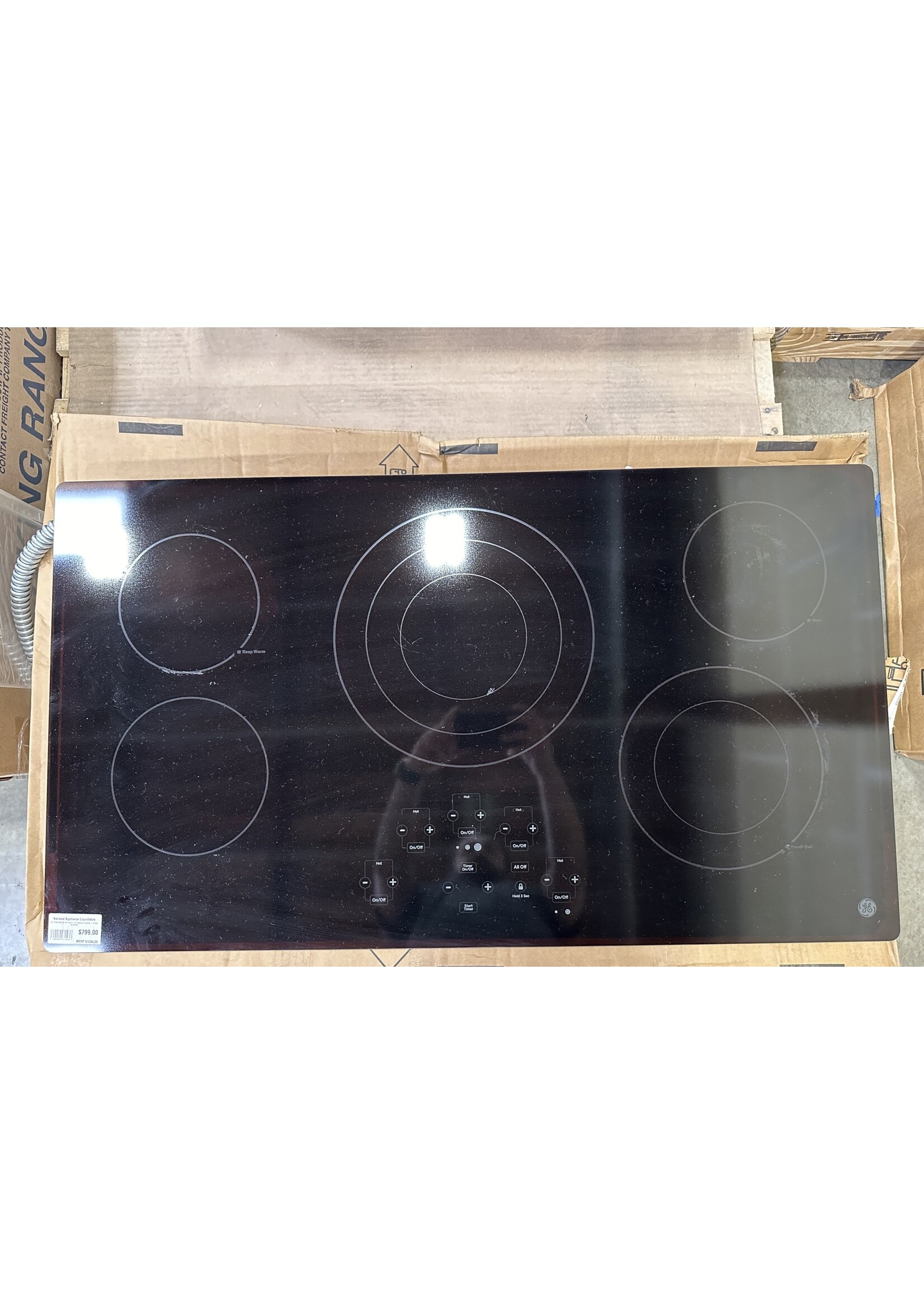 GE GE JP5036DJBB 36" Built-In Electric Cooktop - Black on Black