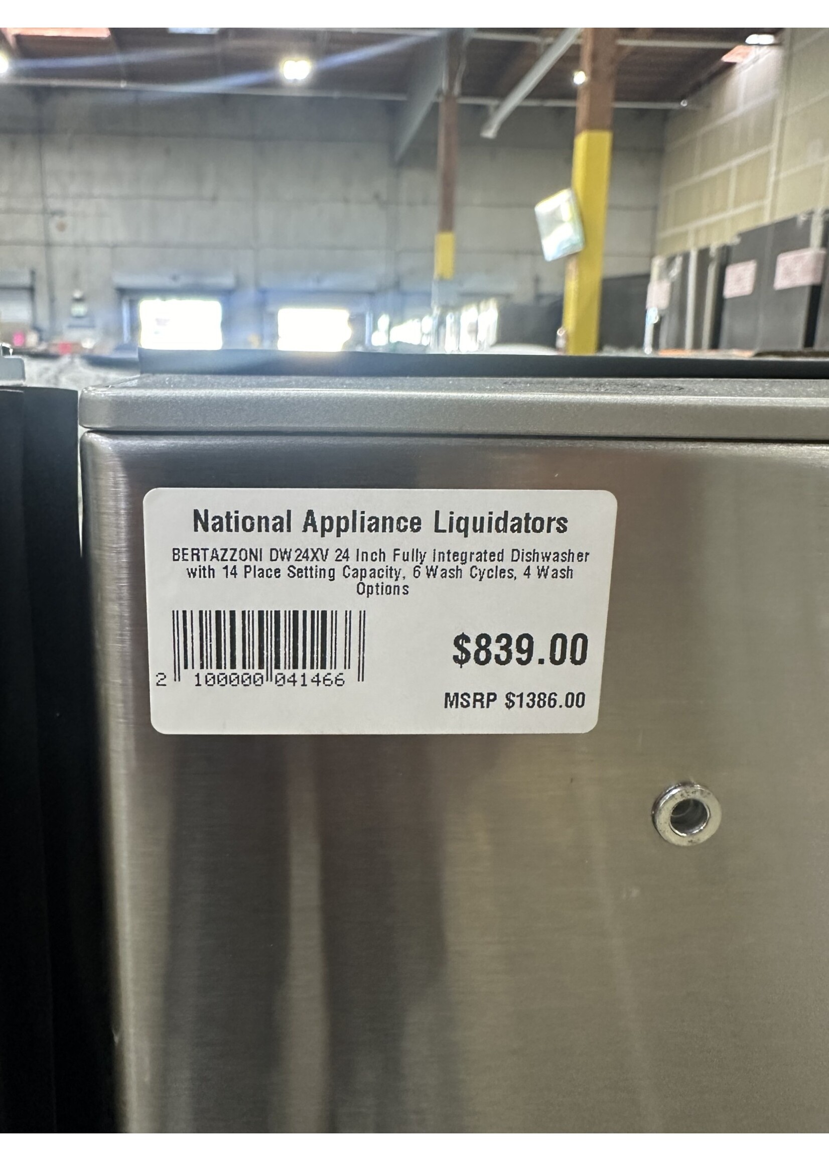 BERTAZZONI BERTAZZONI DW24XV 24 Inch Fully Integrated Dishwasher with 14 Place Setting Capacity, 6 Wash Cycles, 4 Wash Options