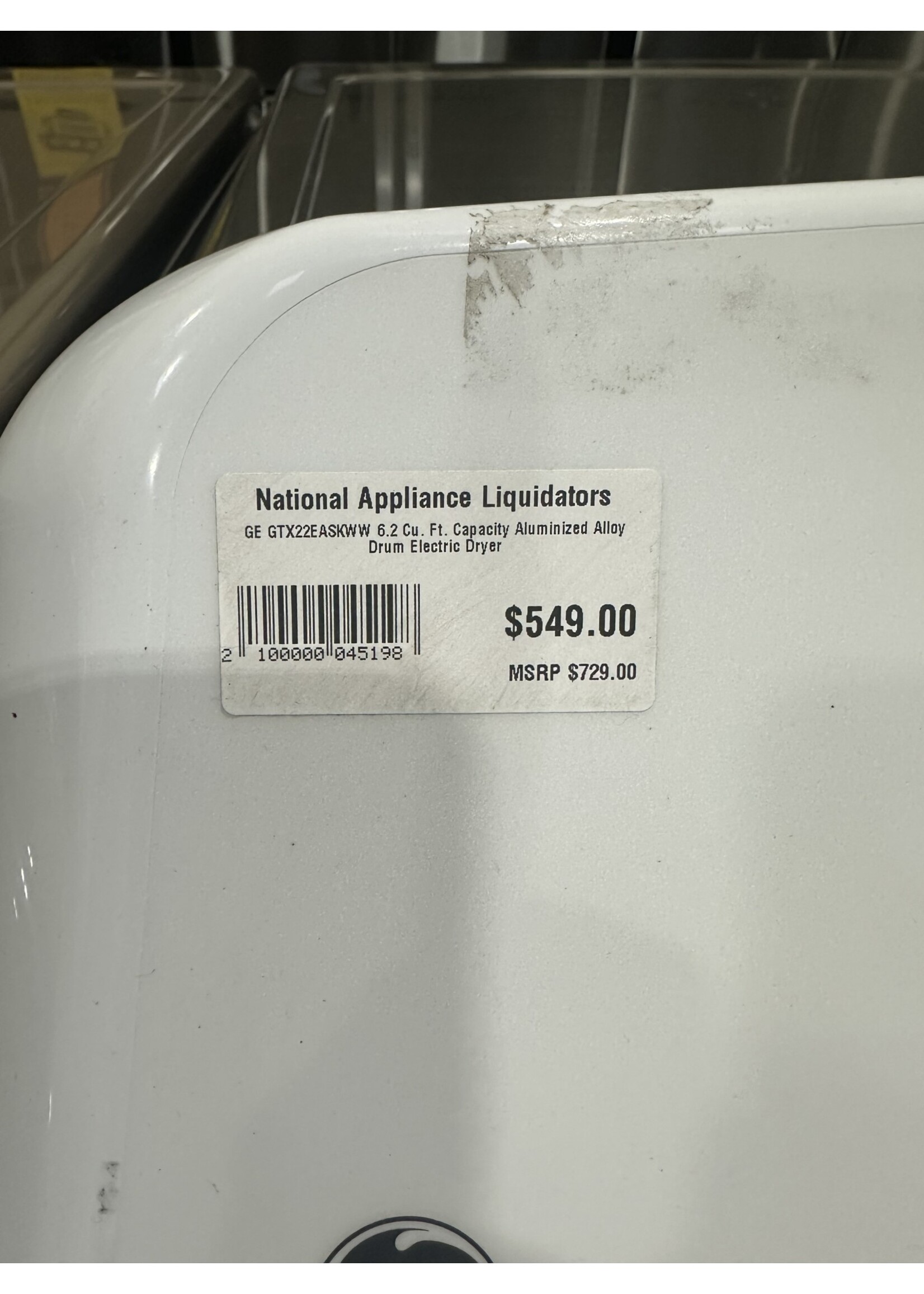 GE GE GTX22EASKWW 6.2 Cu. Ft. Capacity Aluminized Alloy Drum Electric
