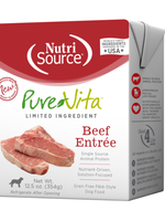 NutriSource Pure Vita Dog Tetrapak GF Beef Entree 12.5 oz 12/Case