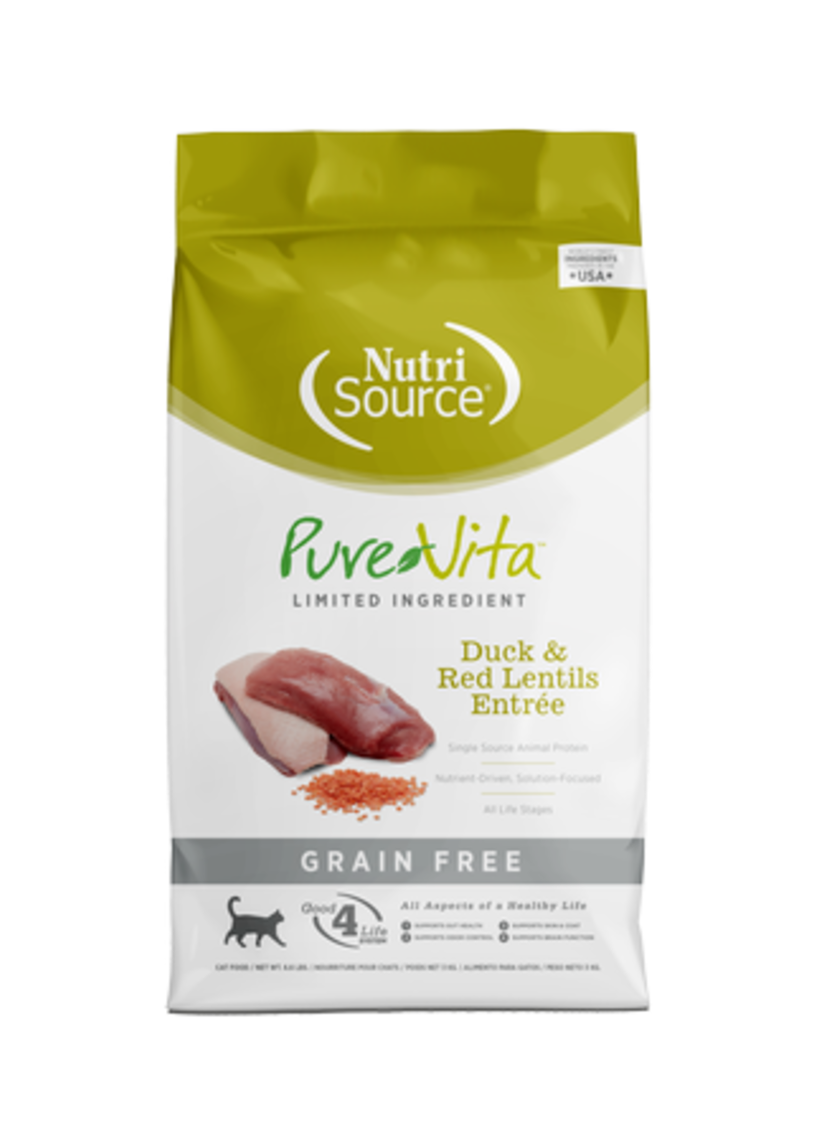 NutriSource Pure Vita Cat GF Duck & Red Lentil 2.2lbs