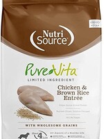 NutriSource Pure Vita Dog Chicken & Brown Rice 15lbs