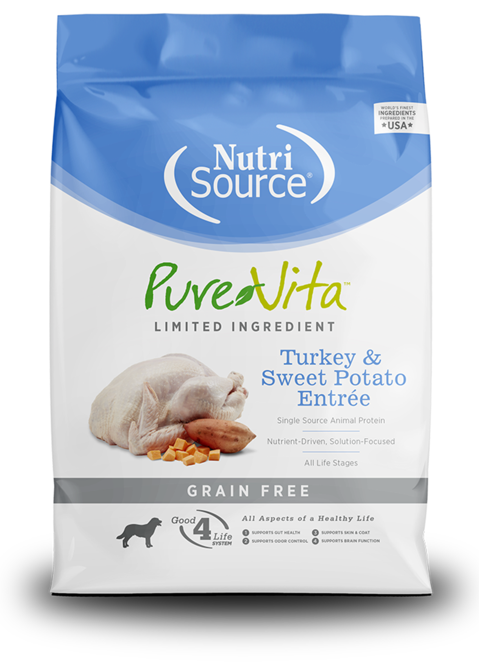 NutriSource TF PURE VITA DOG GF TURKEY & SWEET POTATO 15#