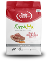 NutriSource Pure Vita Dog GF Beef & Red Lentil 15lbs