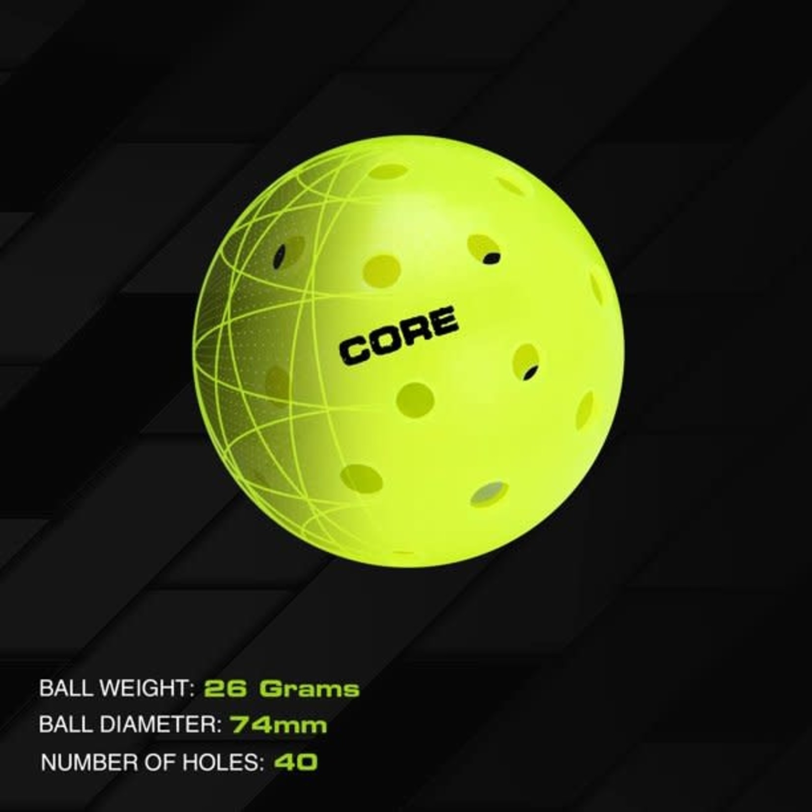 CORE PICKLEBALL 3 PACK - Lime
