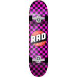 RAD Checkers Dude Crew Complete Skateboard 7.75” - Black/Pink