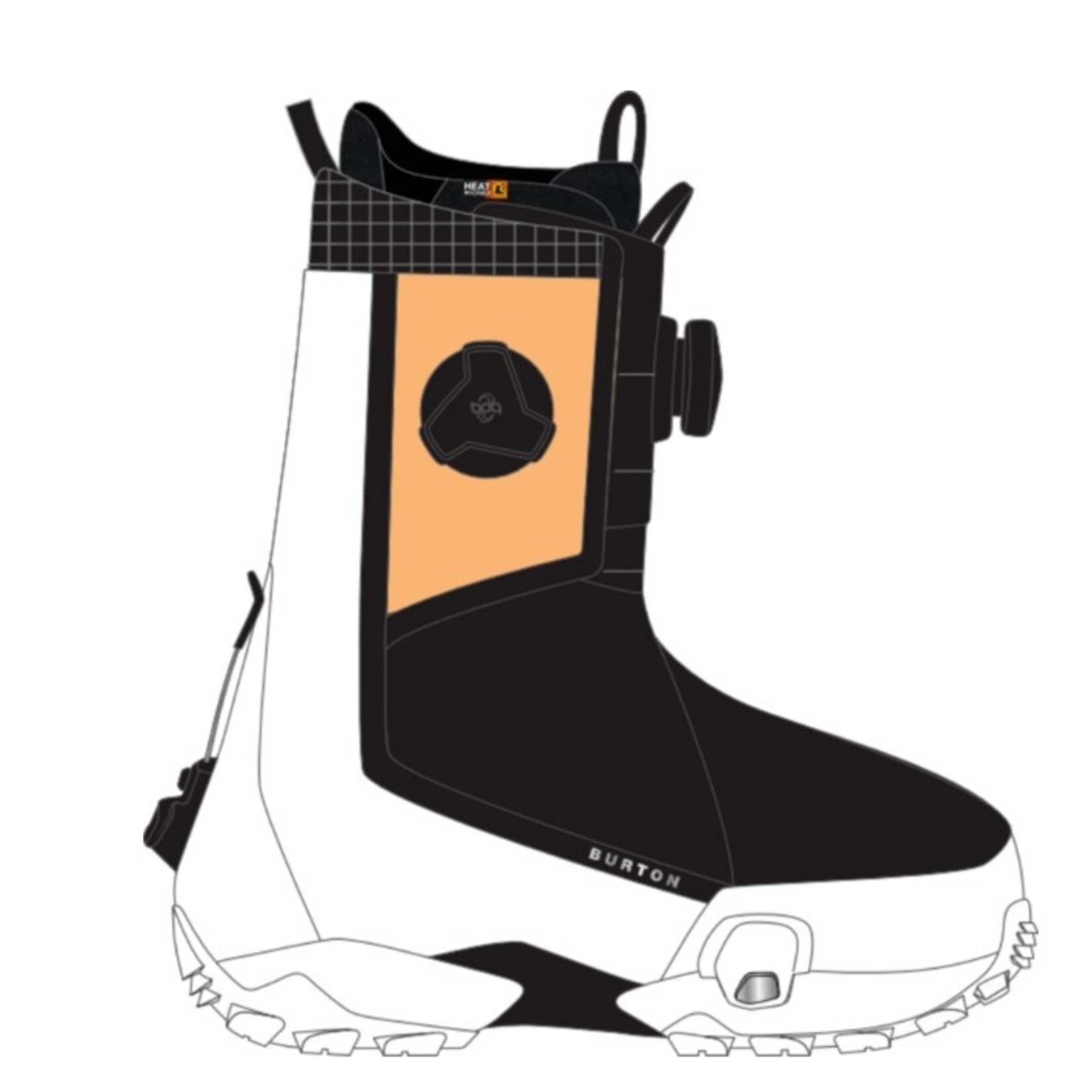 BURTON Mens Highshot X Step On Orange Cream/ Multi Snowboard Boot -Size 13