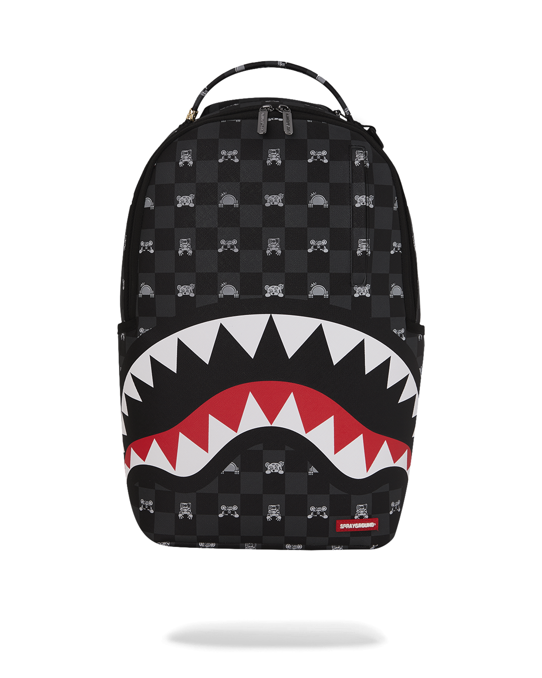 GRAY PEEKING CHARACTER CHECK BACKPACK - Panda Ski and Sport