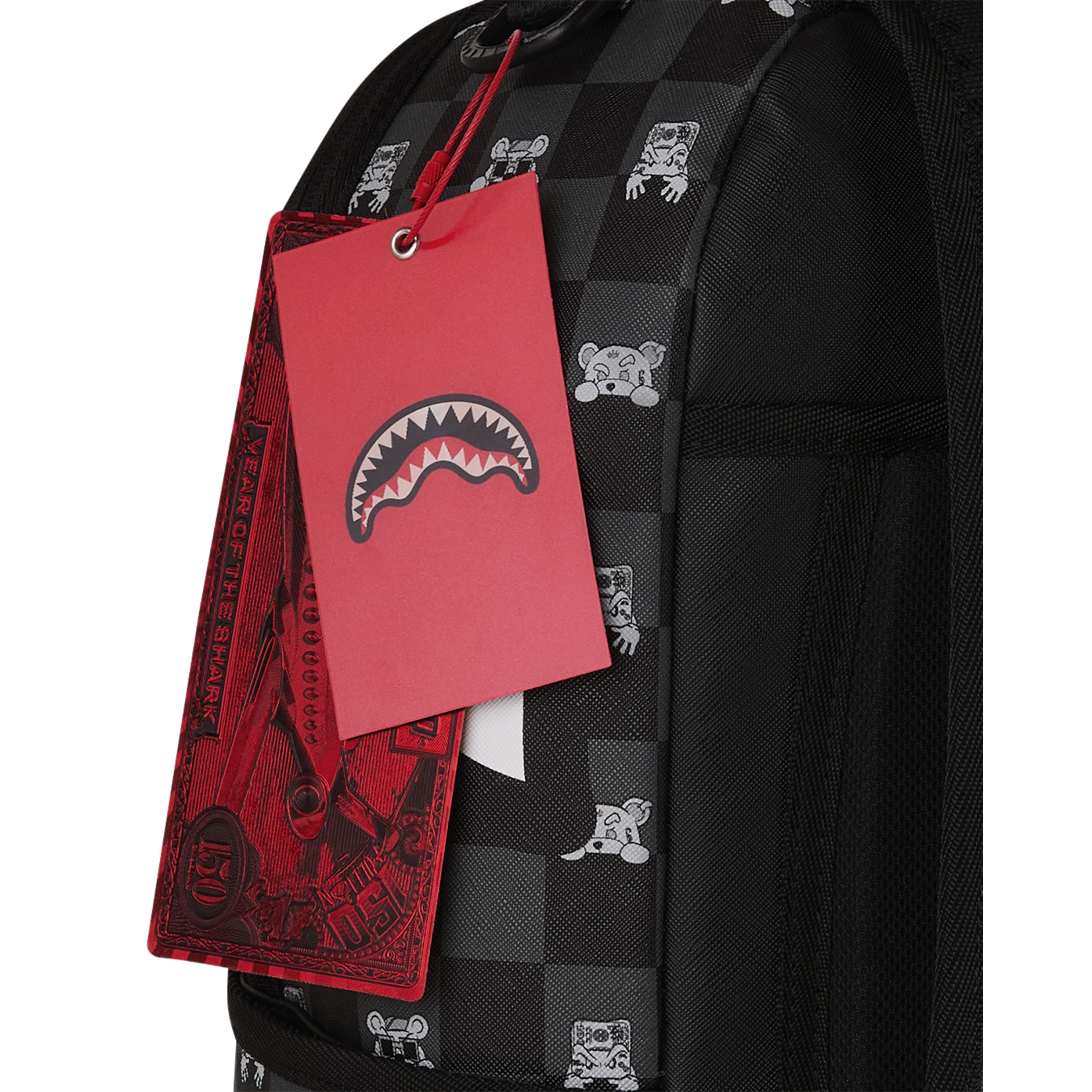 GRAY PEEKING CHARACTER CHECK BACKPACK - Panda Ski and Sport