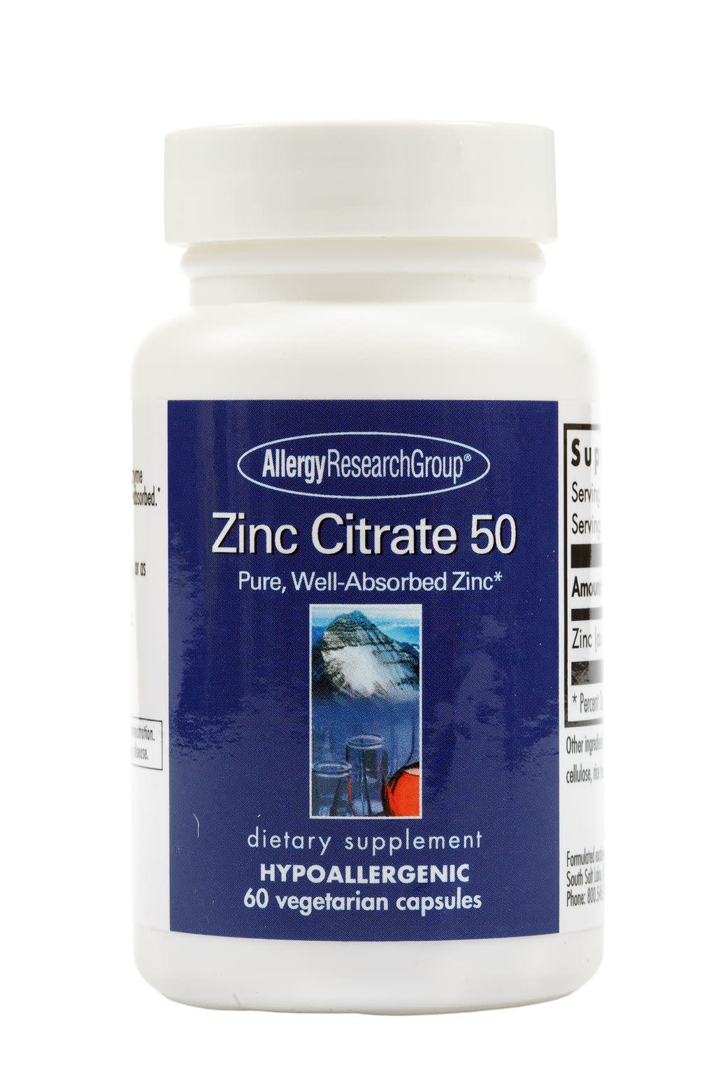 Zinc Citrate 50mg 60c Allergy Research Group Arcana Empothecary