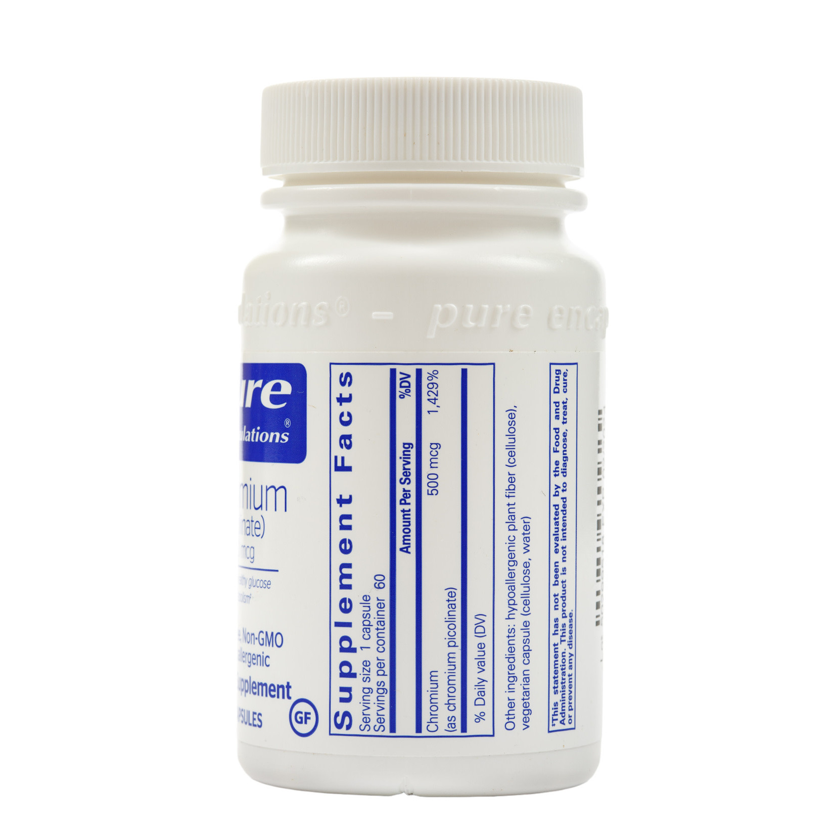 Pure Encapsulations Chromium picolinate 500mcg 60c Pure Encapsulations