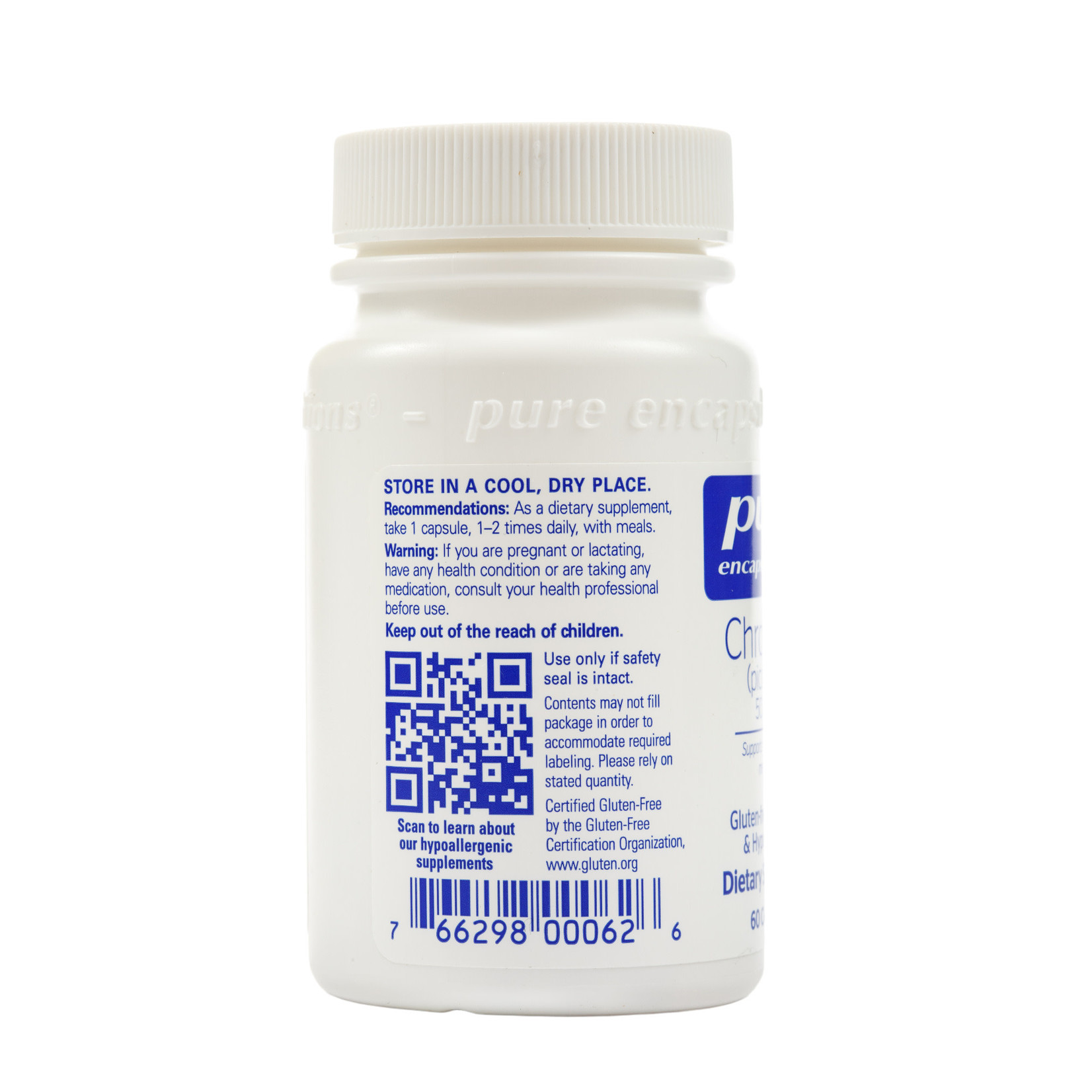 Pure Encapsulations Chromium picolinate 500mcg 60c Pure Encapsulations