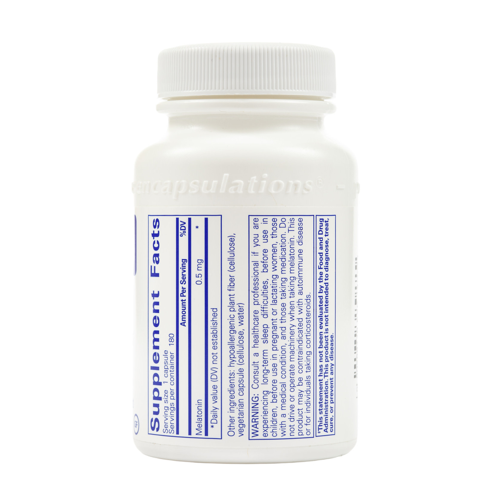 Pure Encapsulations Melatonin 0.5 mg 180c Pure Encapsulations