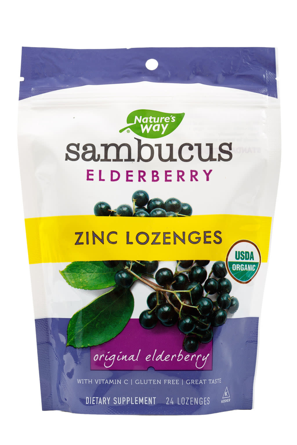 Sambucus Zinc Elderberry Lozenges 24 lozenges Nature's Way Arcana