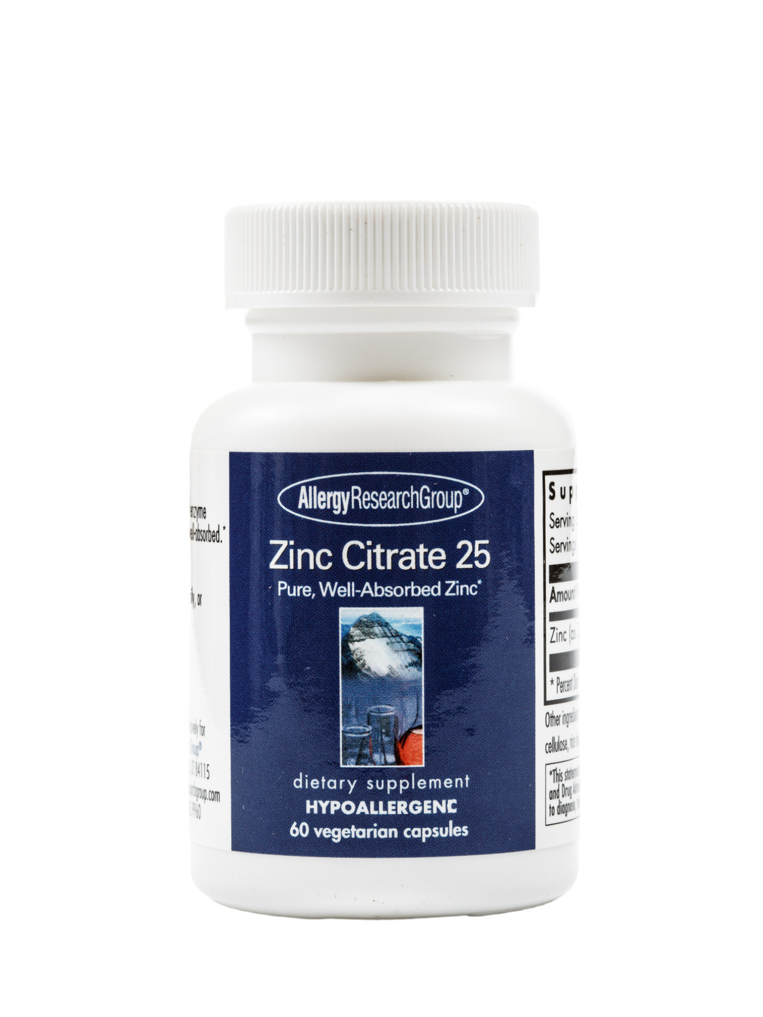 Zinc Citrate 25mg 60c Allergy Research Group Arcana Empothecary