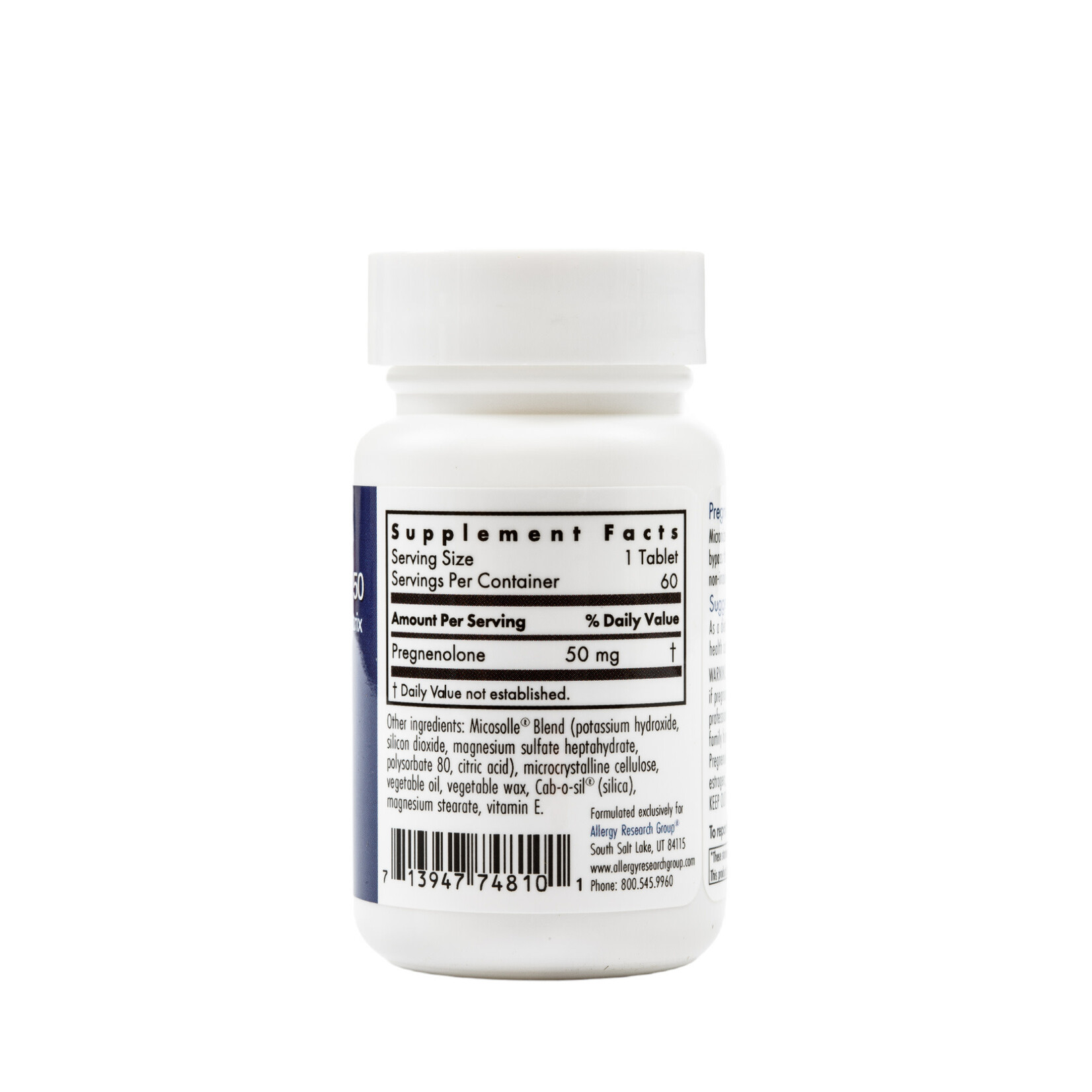 Allergy Research Group Pregnenolone 50mg 60c Allergy Research Group