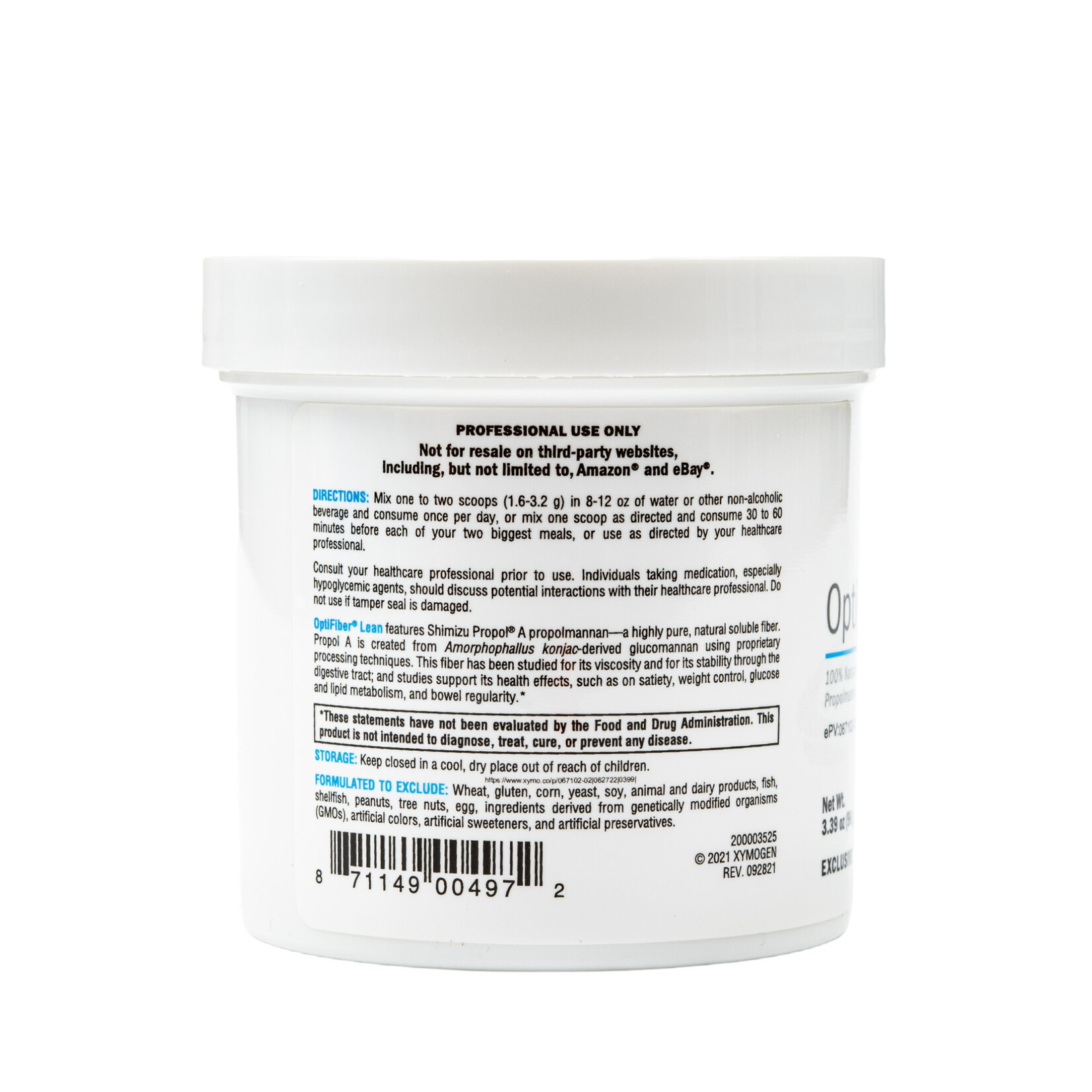 Xymogen OptiFiber Lean 30 servings Xymogen