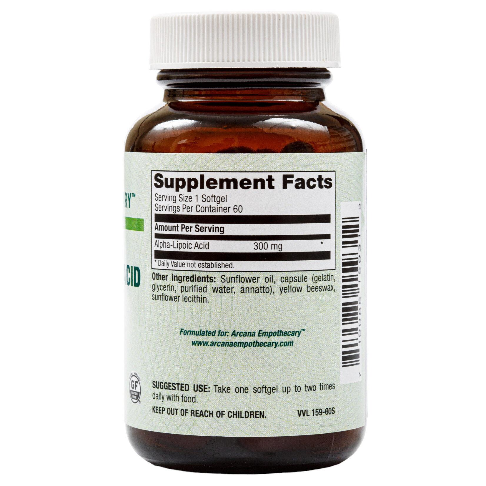 Arcana Empothecary Alpha Lipoic Acid 300mg 60c Arcana